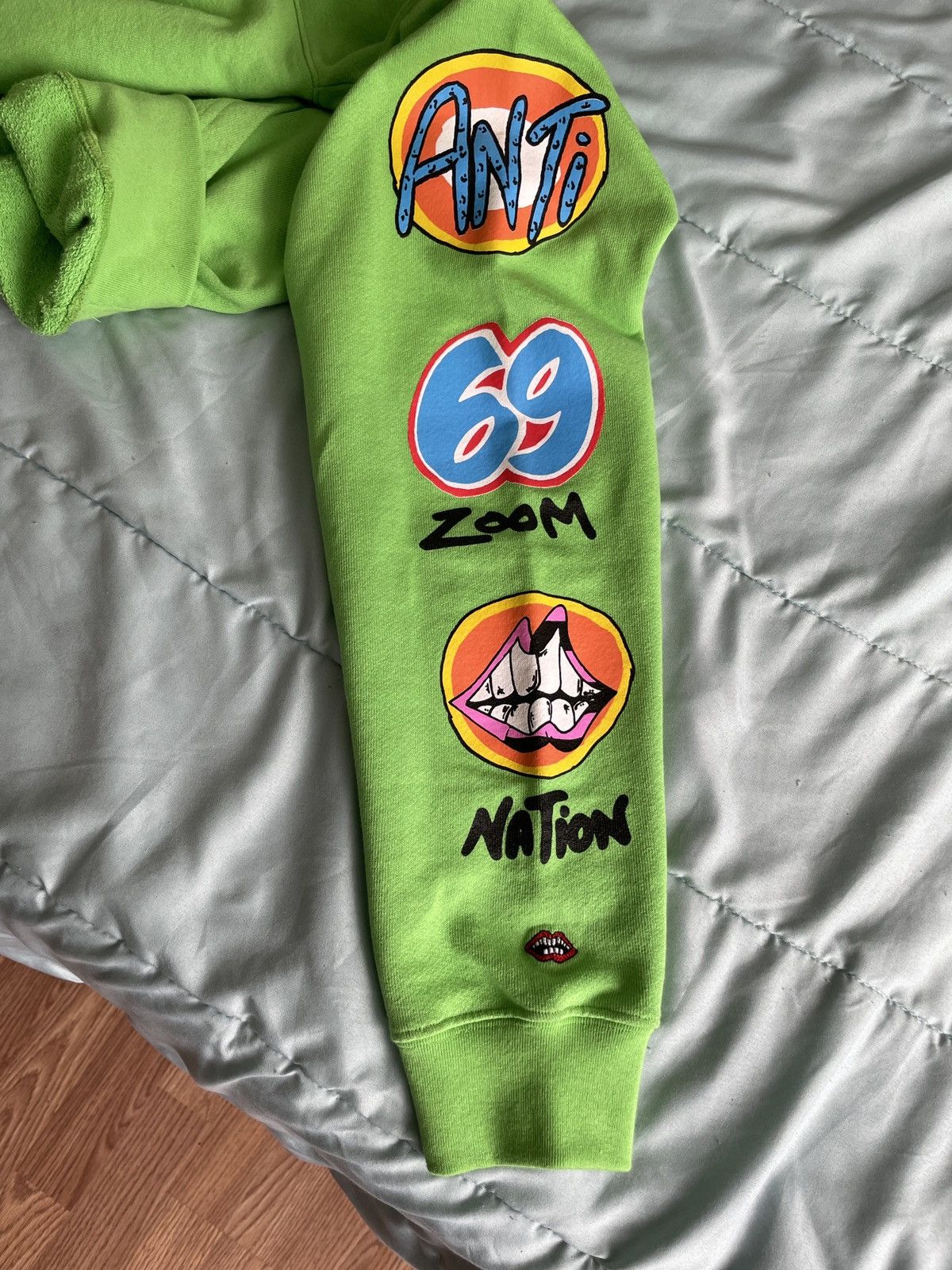 image of Chrome Hearts Matty Boy Sex Records Hoodie in Green, Men's (Size Small)