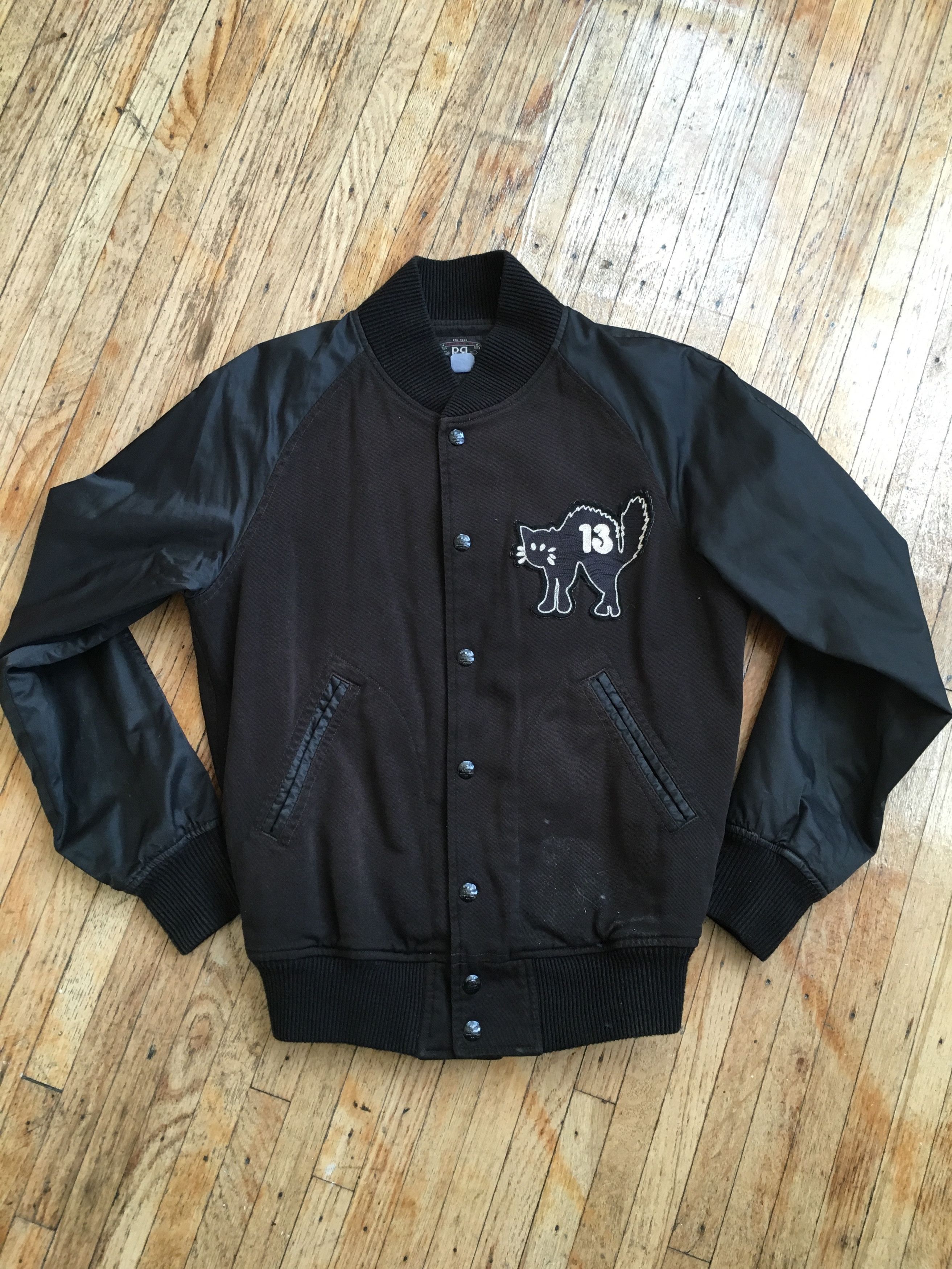 RRL BLACK CAT LEATHER VARSITY JACKET - ジャケット・アウター