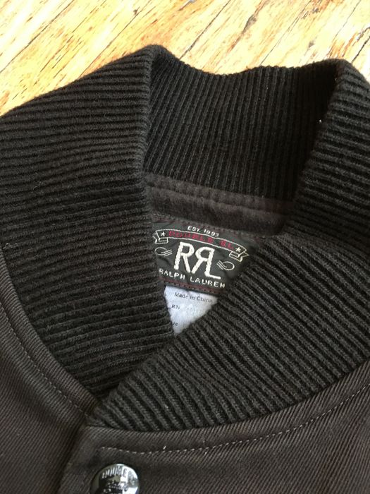 RRL Ralph Lauren Black cat pierce varsity | Grailed