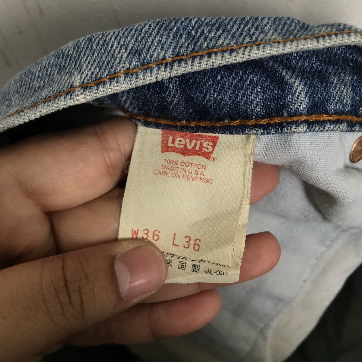 Levi's Levis 505 Made in USA Distressed Denim Jeans Size US 35 - 11 Thumbnail