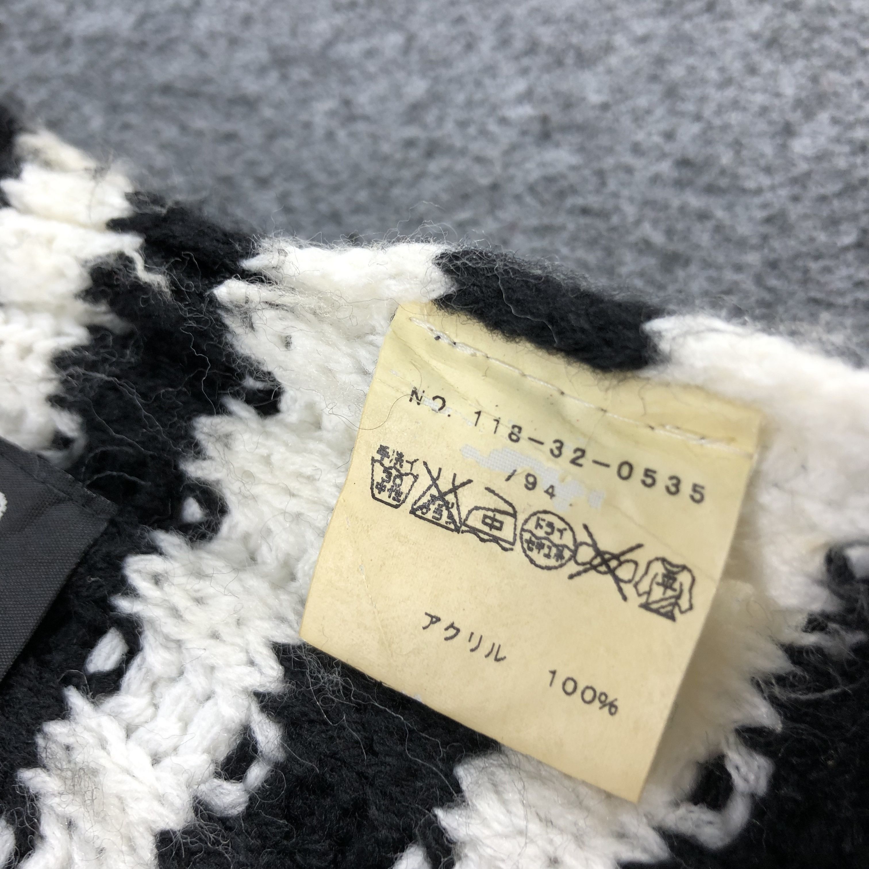 SHIPS × Vintage Ships Black and White Stripes Scarf Muffler Wool V665 Size ONE SIZE - 5 Thumbnail