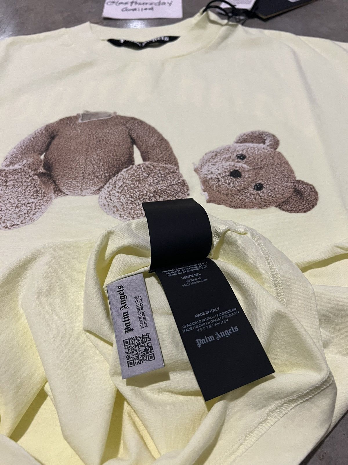 Palm Angels Palm Angels Classic Bear Tee Yellow Large Size US L / EU 52-54 / 3 - 14 Thumbnail