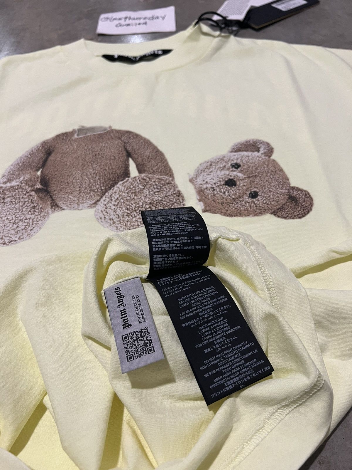 Palm Angels Palm Angels Classic Bear Tee Yellow Large Size US L / EU 52-54 / 3 - 13 Thumbnail