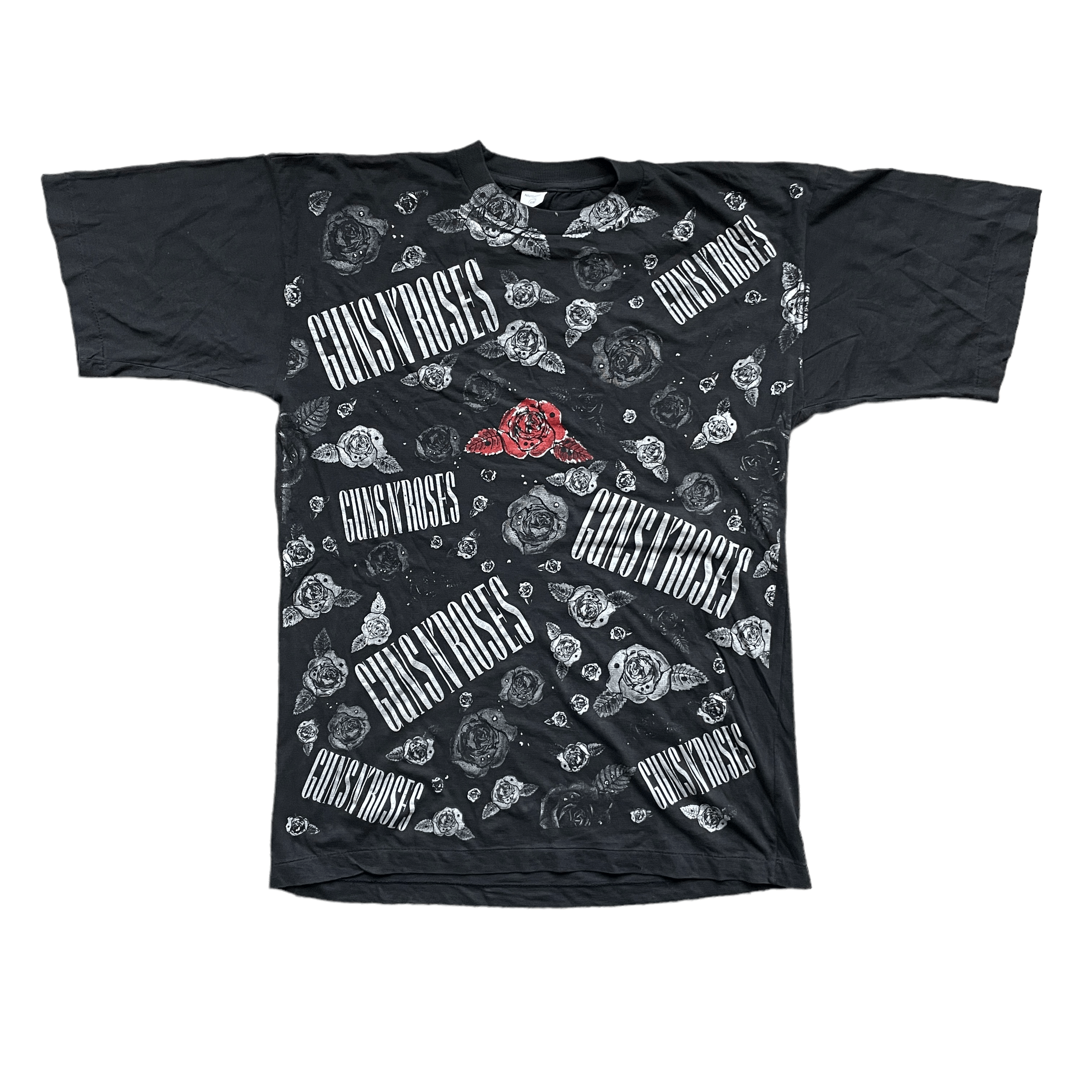 Vintage 90s rare Guns N Roses All over print T-shirt