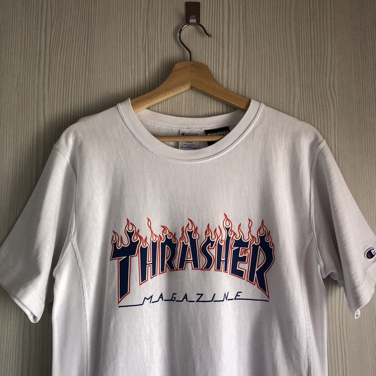 Beams Plus Champion Thrasher beams champion thrasher tshirt Grailed