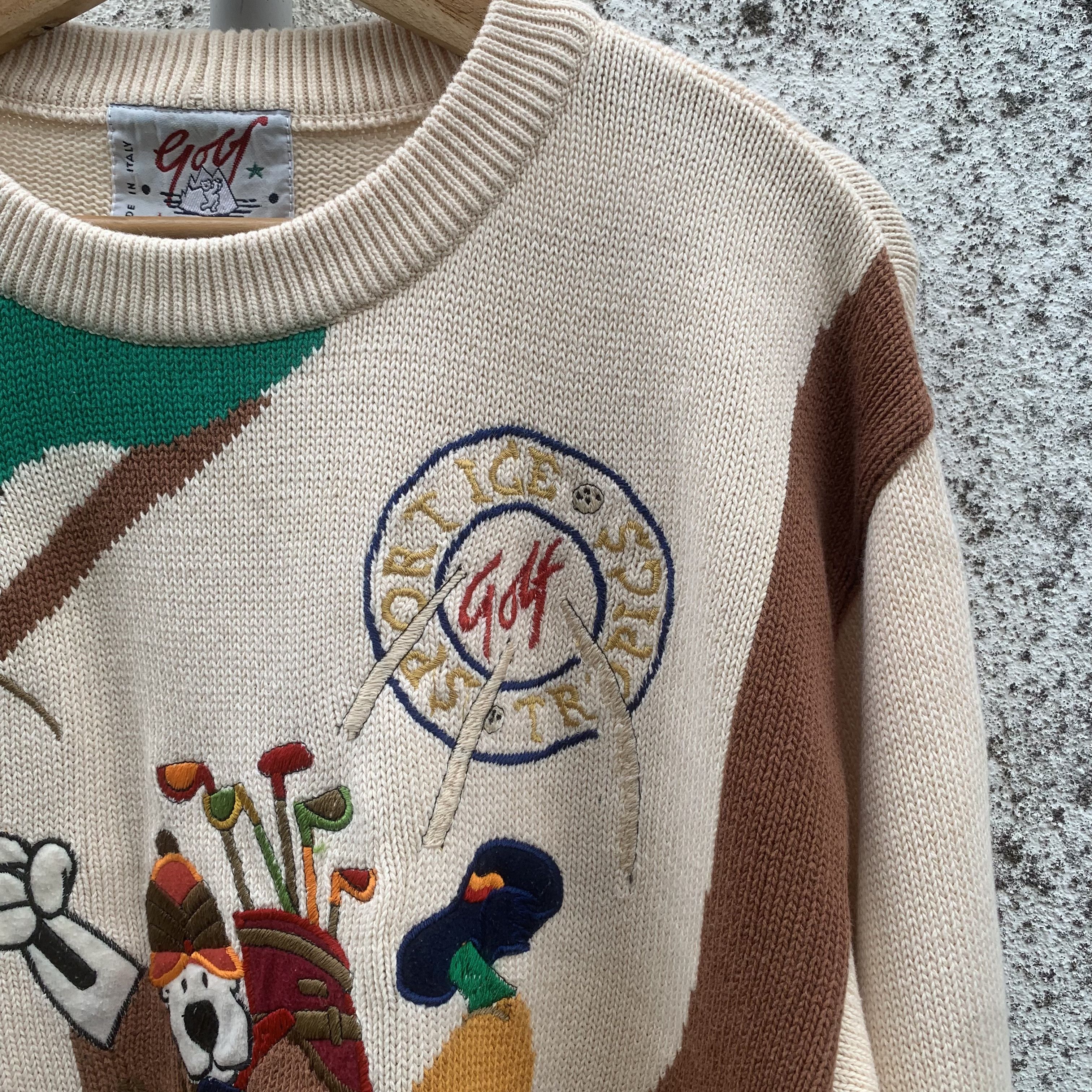 Aran Isles Knitwear 💥 STEALS 💥 Vintage Golf Sport Ice Knit Embroidery Sweater Size L / US 10 / IT 46 - 5 Thumbnail