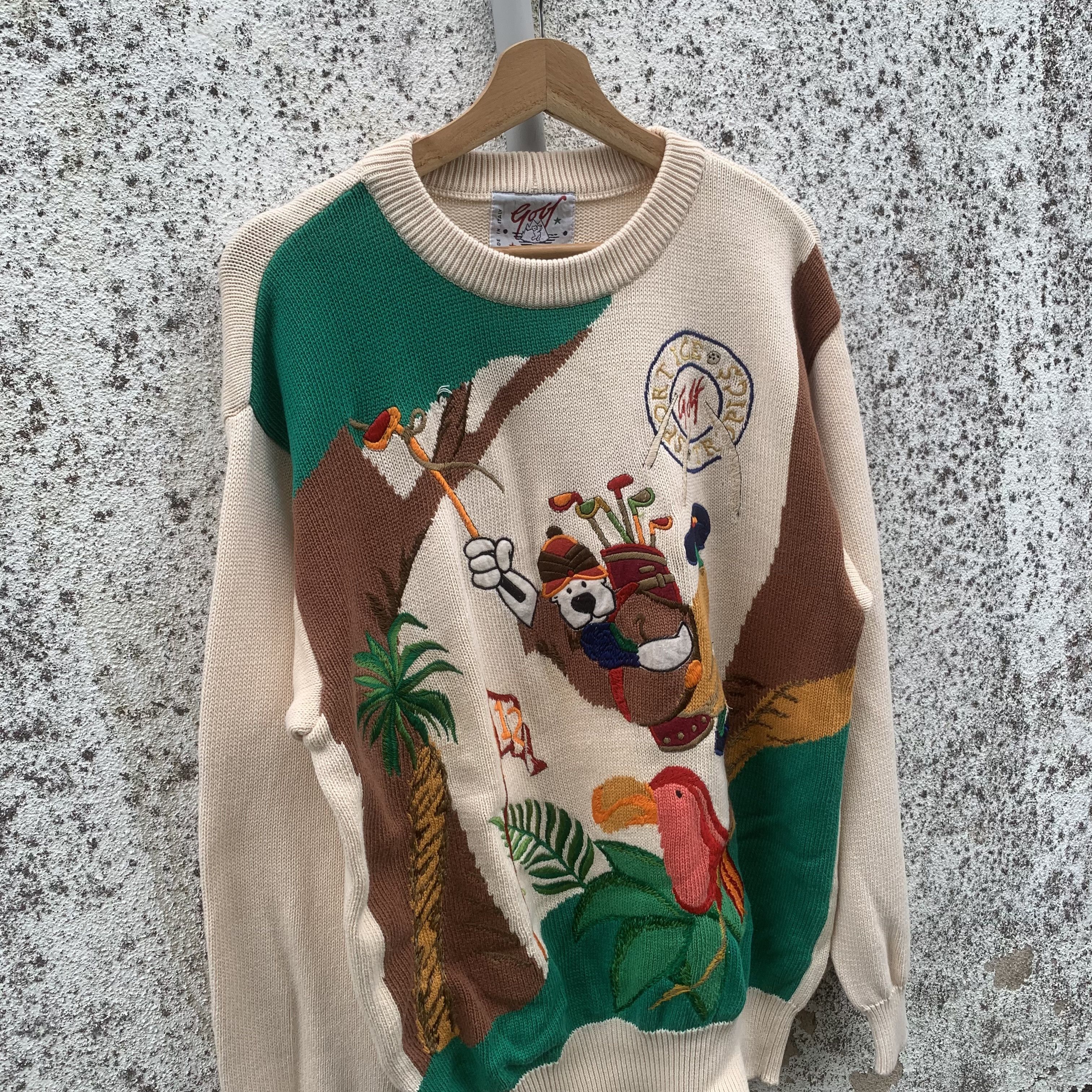 Aran Isles Knitwear 💥 STEALS 💥 Vintage Golf Sport Ice Knit Embroidery Sweater Size L / US 10 / IT 46 - 4 Thumbnail
