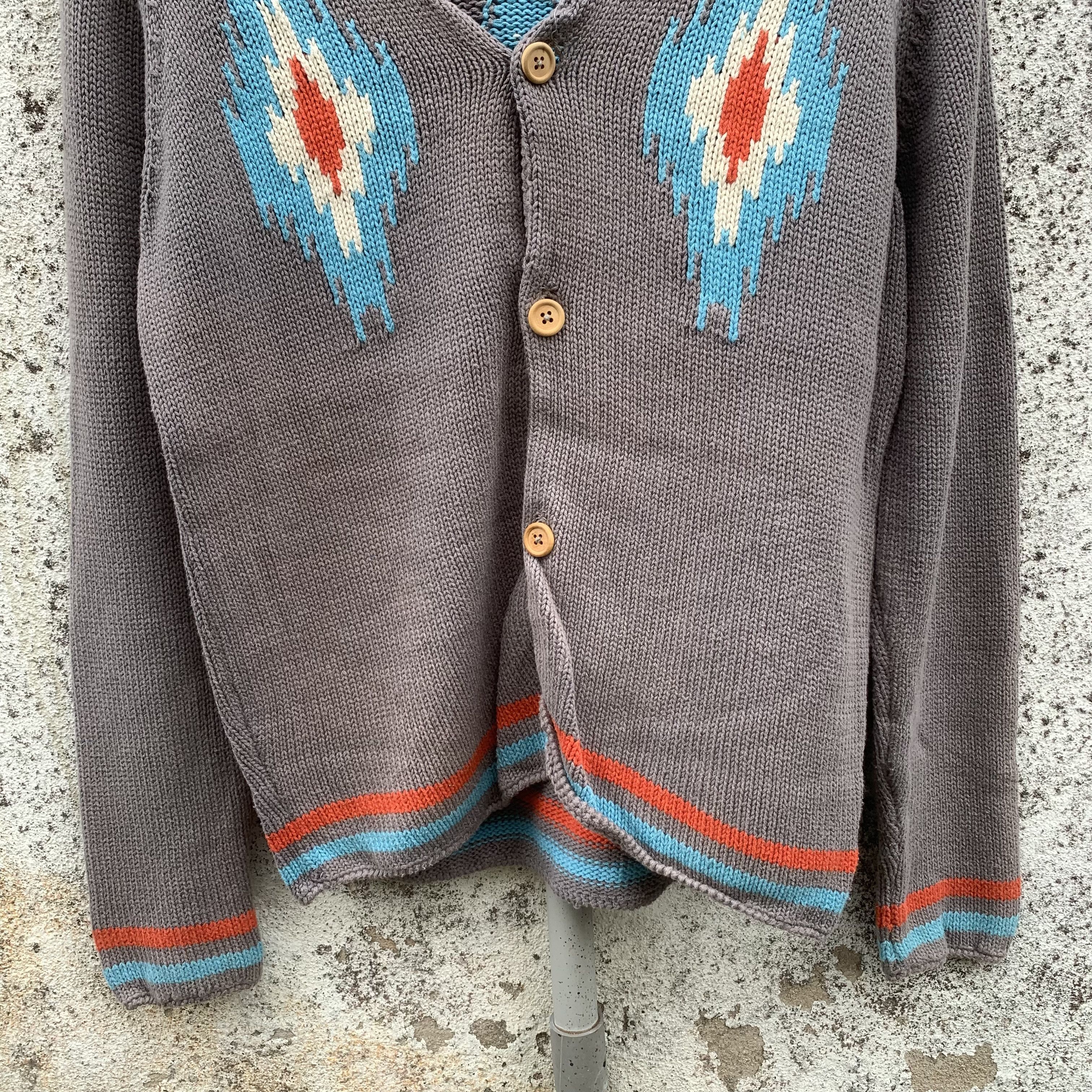 If Six Was Nine GRAILS 💥 BROWNY Knit Navajo Embroidery Cardigan Sweater Size M / US 6-8 / IT 42-44 - 2 Thumbnail
