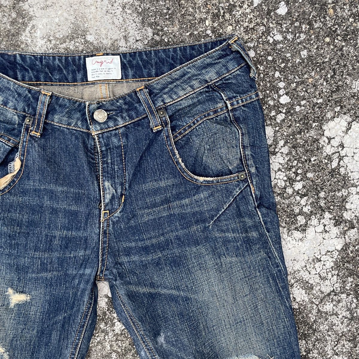 Japanese Brand Vintage Ungrid Distressed Denim Size 31" - 2 Thumbnail