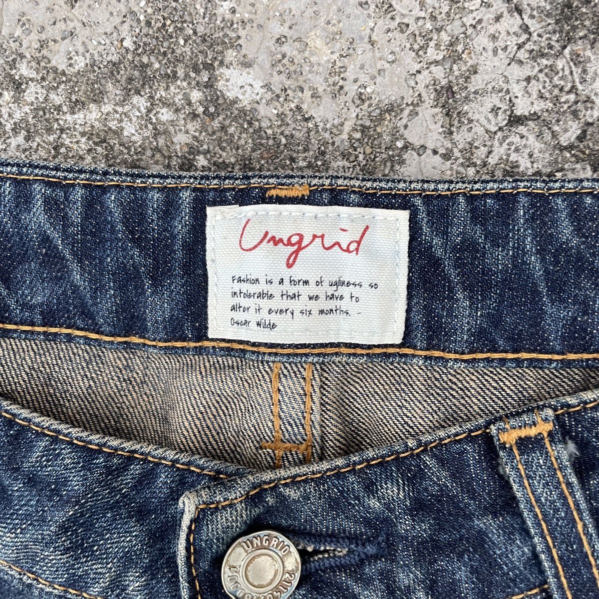 Japanese Brand Vintage Ungrid Distressed Denim Size 31" - 5 Thumbnail