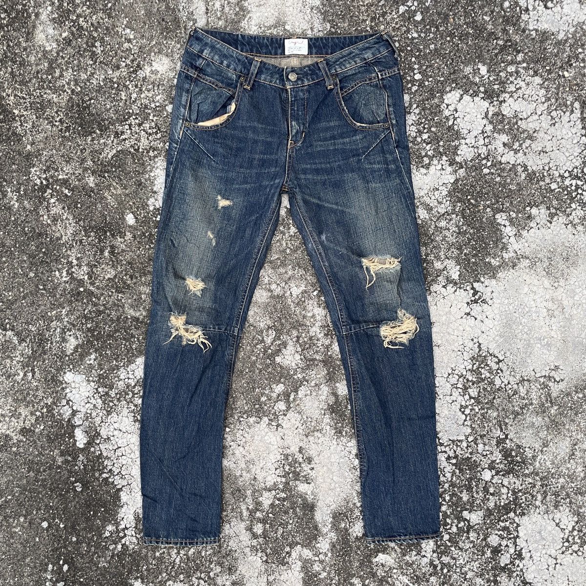 Japanese Brand Vintage Ungrid Distressed Denim Size 31" - 1 Thumbnail