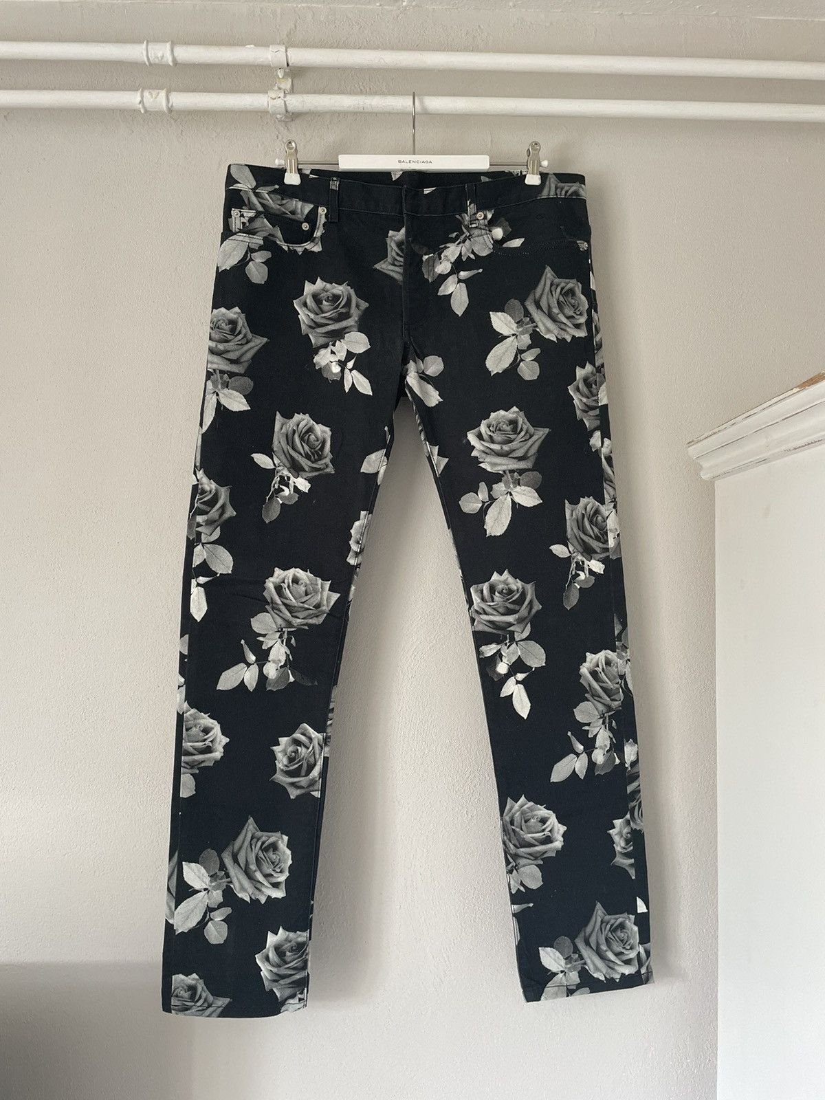 Dior Rose Print Denim Jeans Size US 36 / EU 52 - 1 Thumbnail