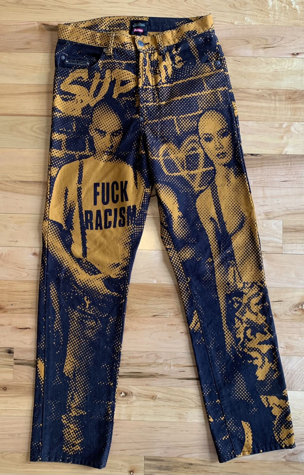 Jean Paul Gaultier Supreme Fuck Racism Jean | Grailed