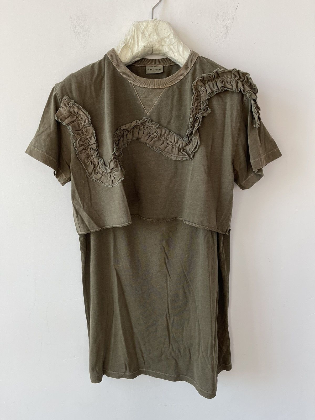 Dries Van Noten Ruffle Trim Cotton T-shirt Archive Size S / US 4 / IT 40 - 1 Thumbnail