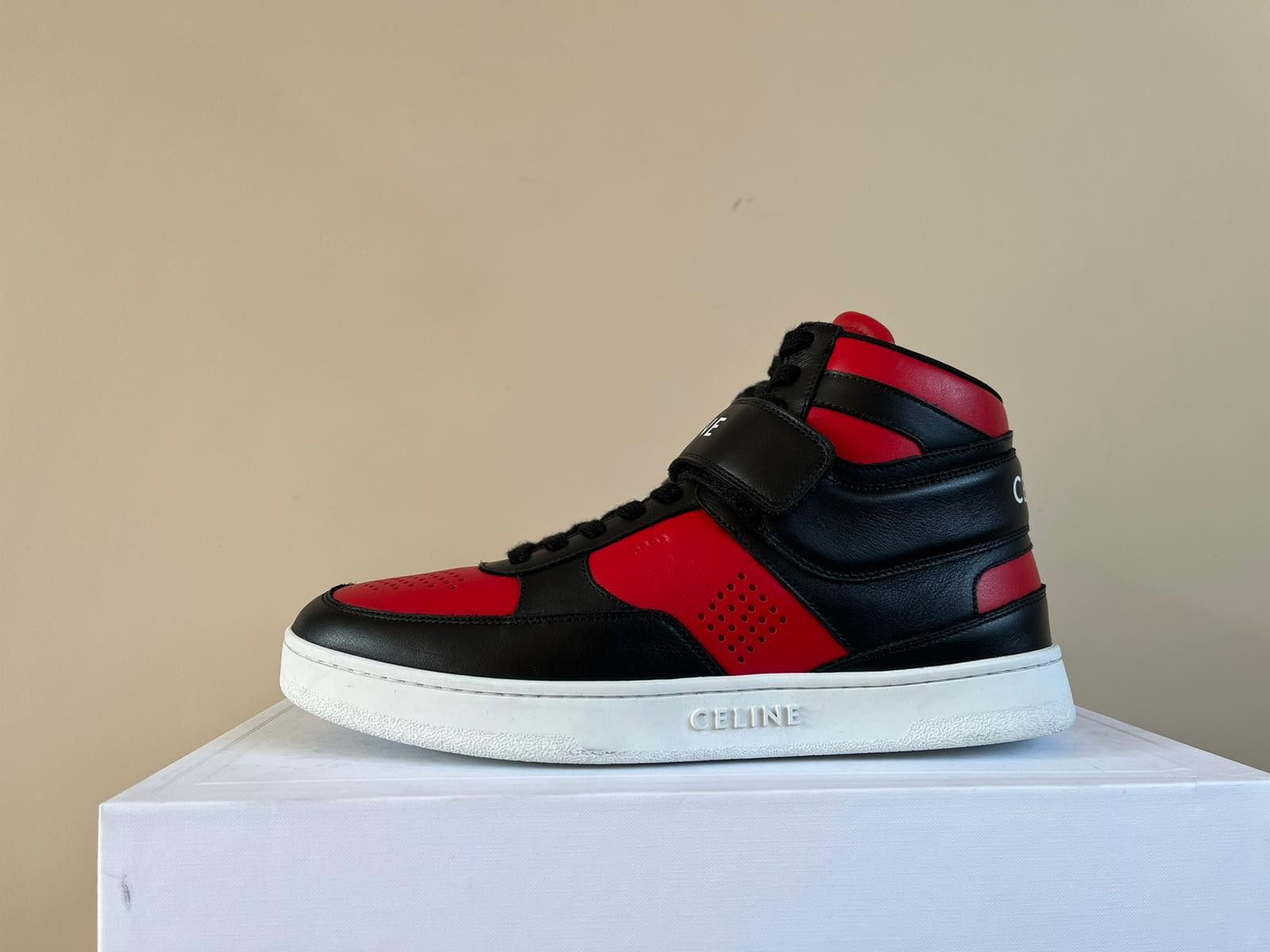 Celine Q.2 / High Top Sneaker With Scratch 05 in Black / Red Size US 9 / EU 42 - 3 Thumbnail