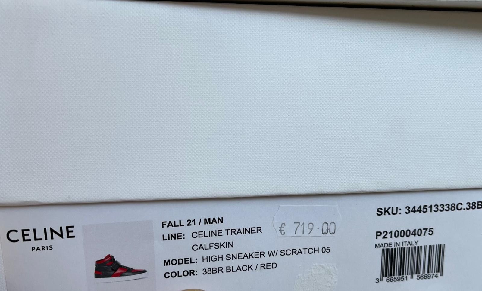 Celine High Top Sneaker With Scratch 05 in Black / Red Size US 10 / EU 43 - 16 Thumbnail