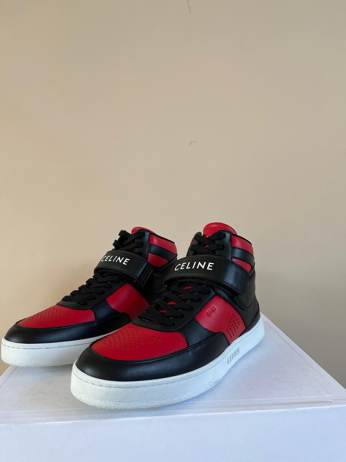 Celine High Top Sneaker With Scratch 05 in Black / Red Size US 10 / EU 43 - 12 Thumbnail