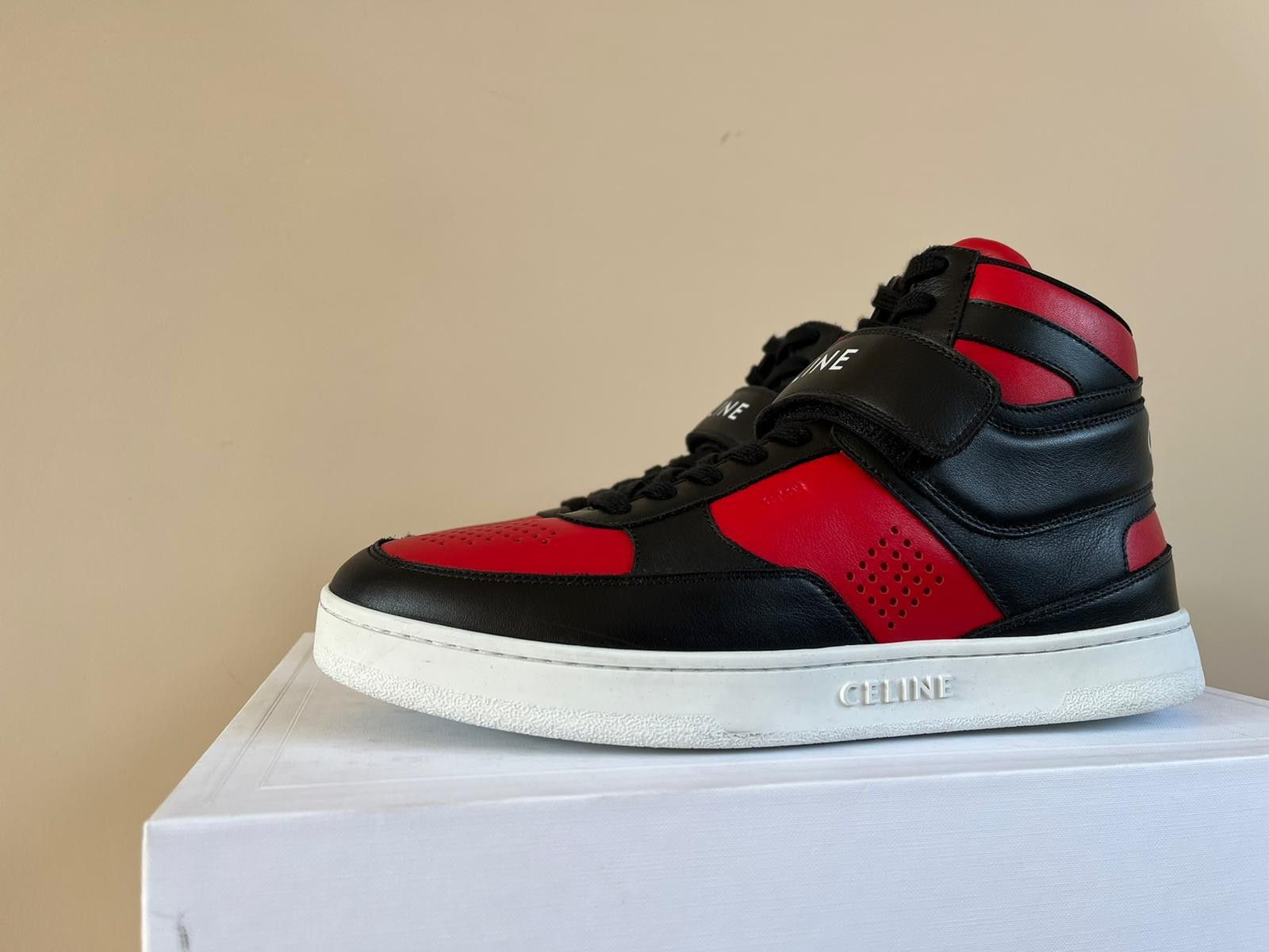 Celine High Top Sneaker With Scratch 05 in Black / Red Size US 10 / EU 43 - 2 Thumbnail