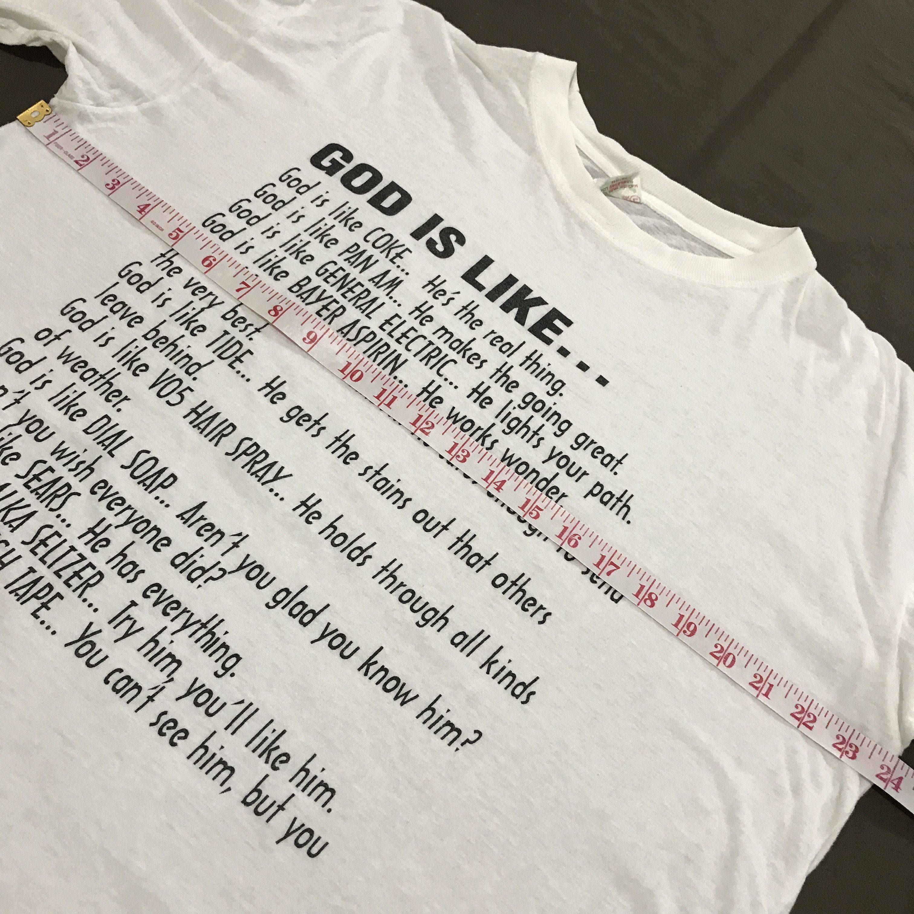 Vintage Vintage 90s Jesus Gods is like Bible Holy Tee Single Stitch Size US L / EU 52-54 / 3 - 7 Thumbnail