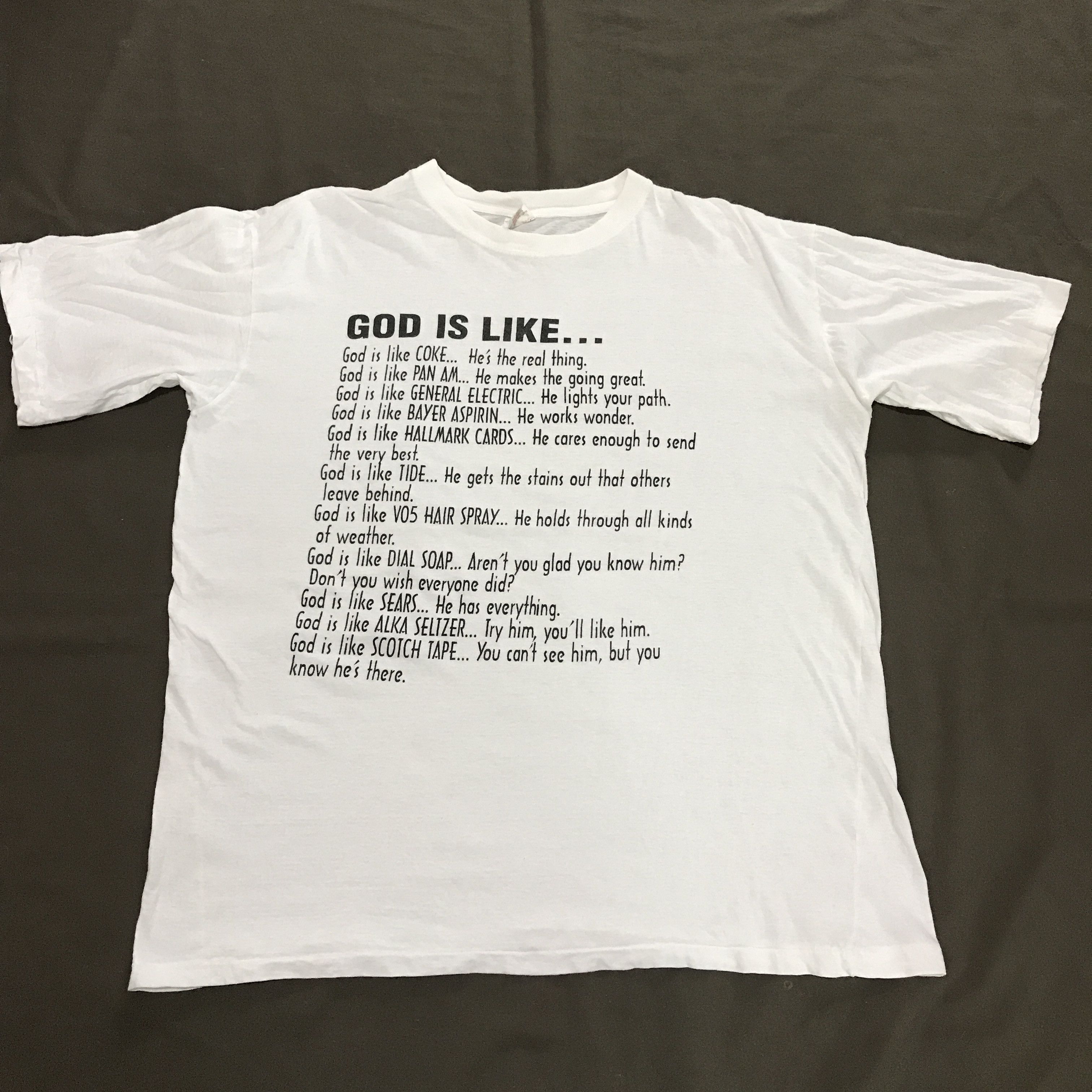 Vintage Vintage 90s Jesus Gods is like Bible Holy Tee Single Stitch Size US L / EU 52-54 / 3 - 2 Thumbnail