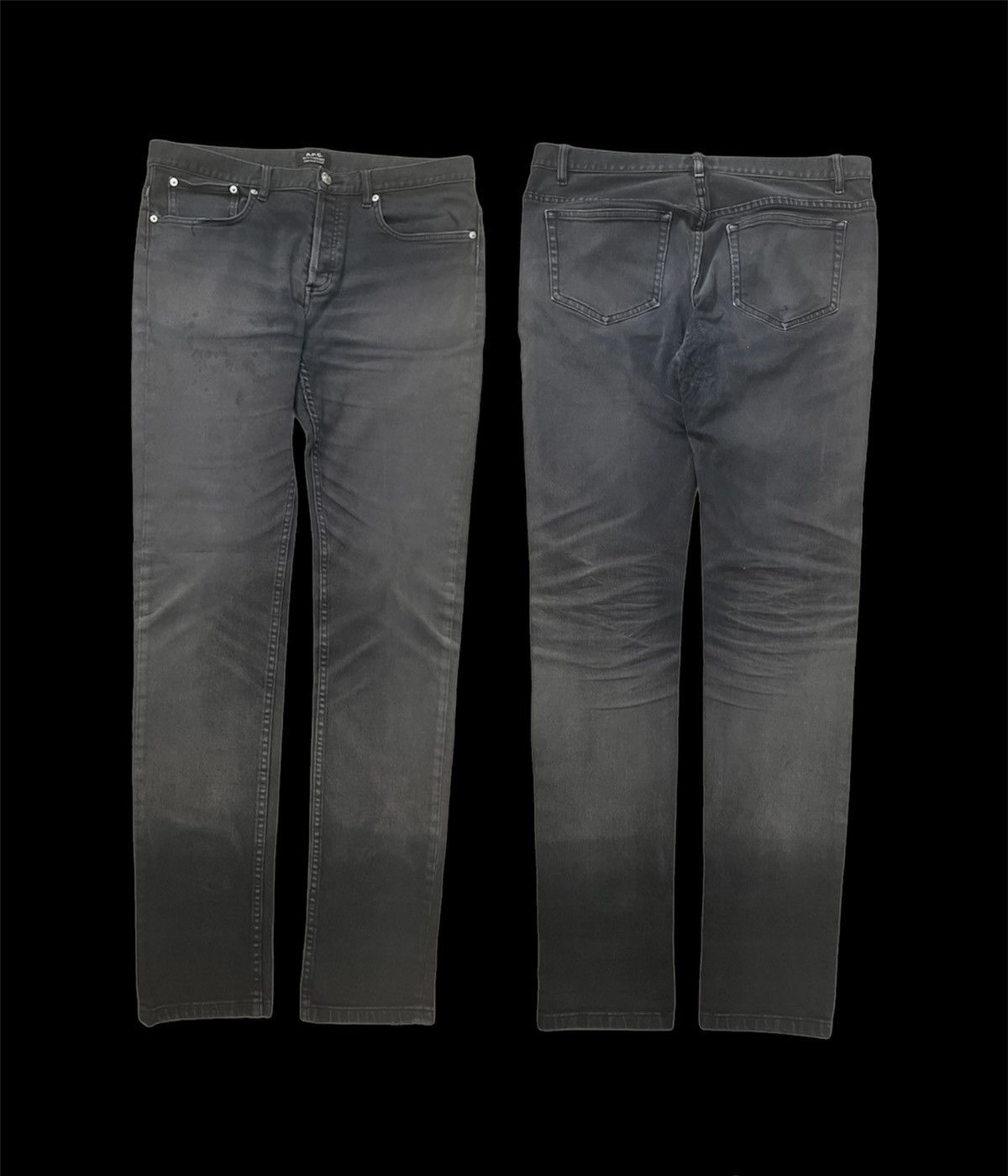 Petit Standard Denim in Charcoal Grey, Faded - 32