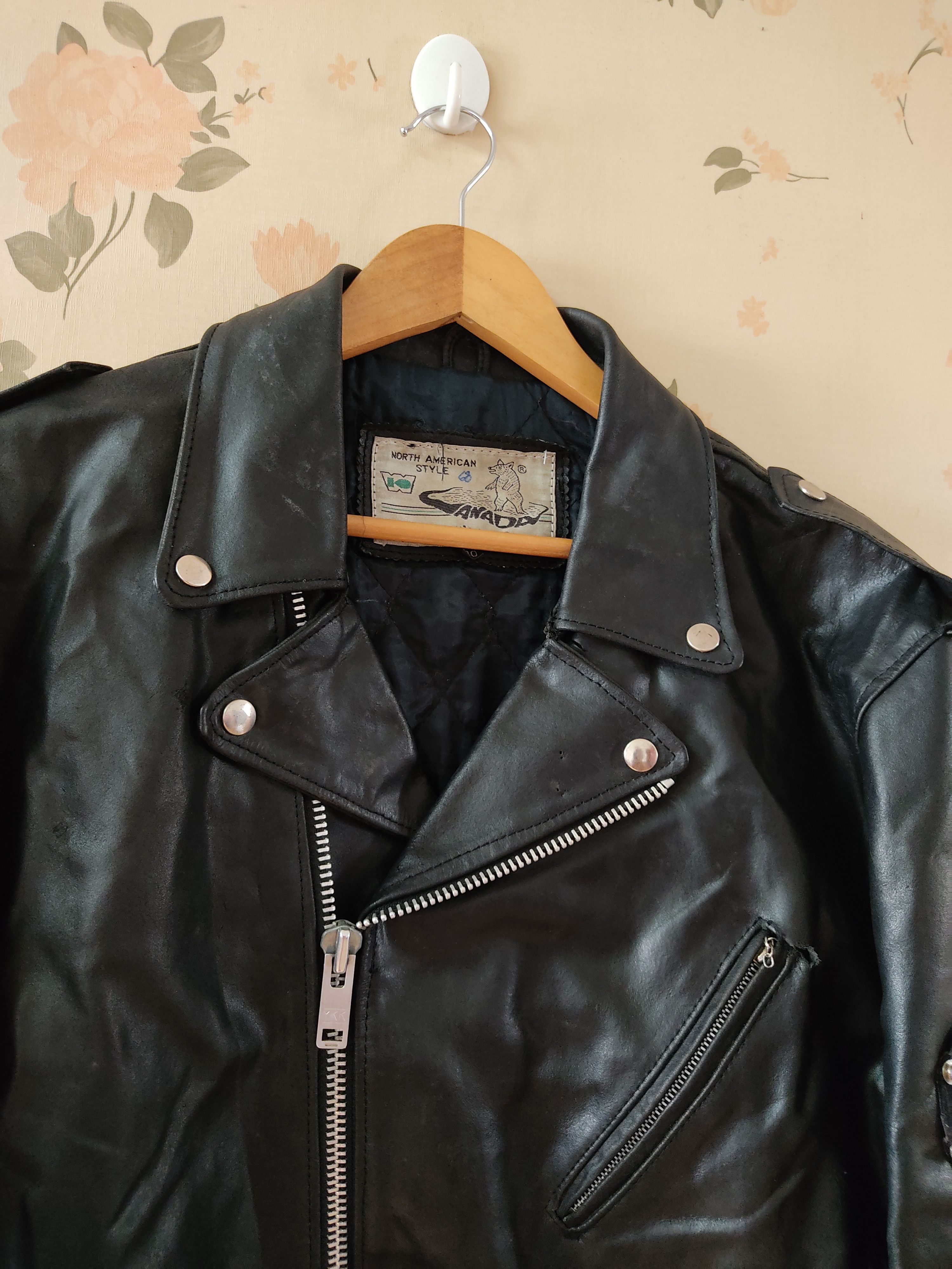 Vintage VINTAGE CANADA PUNK ROCK LEATHER JACKET Size US L / EU 52-54 / 3 - 16 Thumbnail