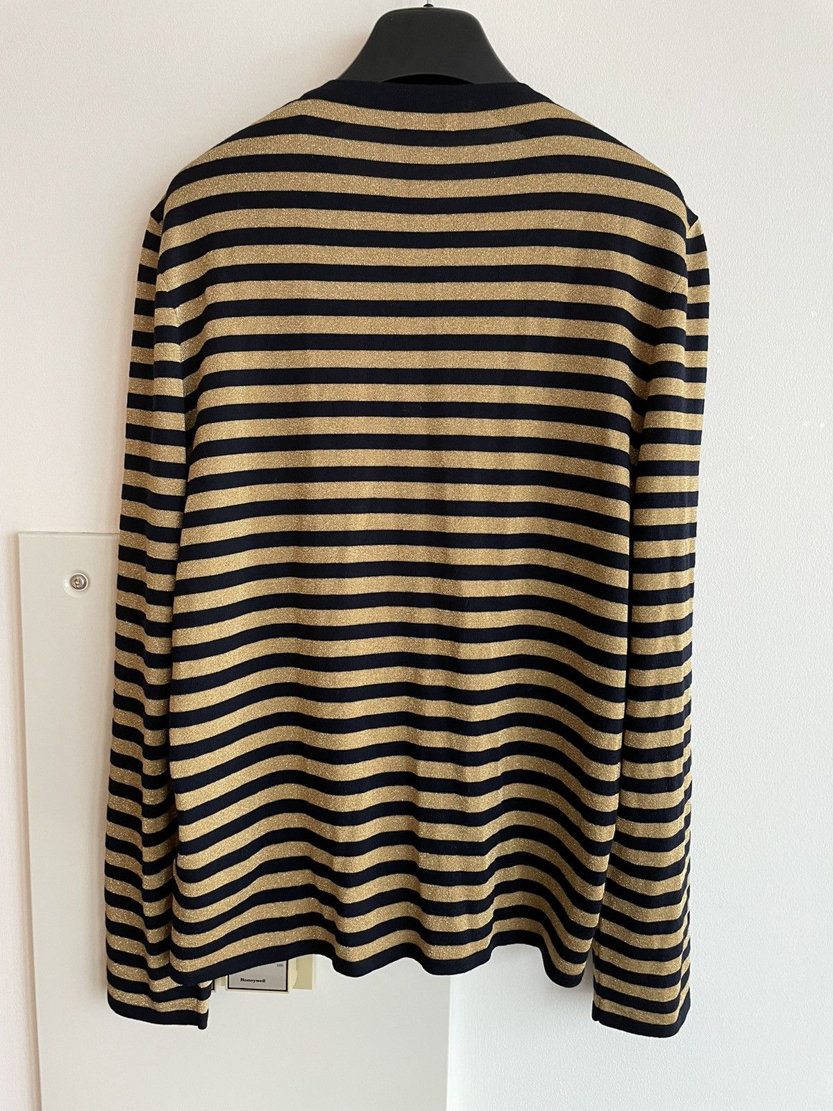 Hedi Slimane × Saint Laurent Paris × Yves Saint Laurent $1,250 Value New Runway Limited Edition Gold Striped Shirt Size US XL / EU 56 / 4 - 8 Thumbnail