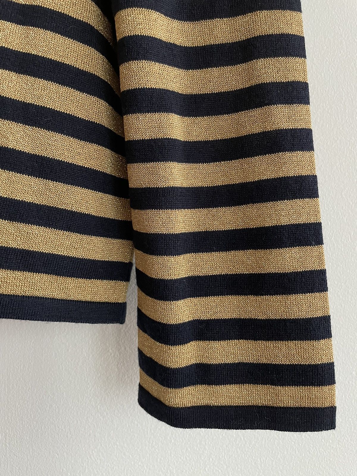 Hedi Slimane × Saint Laurent Paris × Yves Saint Laurent $1,250 Value New Runway Limited Edition Gold Striped Shirt Size US XL / EU 56 / 4 - 7 Thumbnail