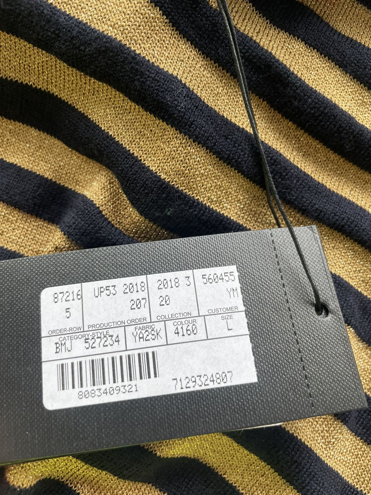 Hedi Slimane × Saint Laurent Paris × Yves Saint Laurent $1,250 Value New Runway Limited Edition Gold Striped Shirt Size US XL / EU 56 / 4 - 4 Thumbnail