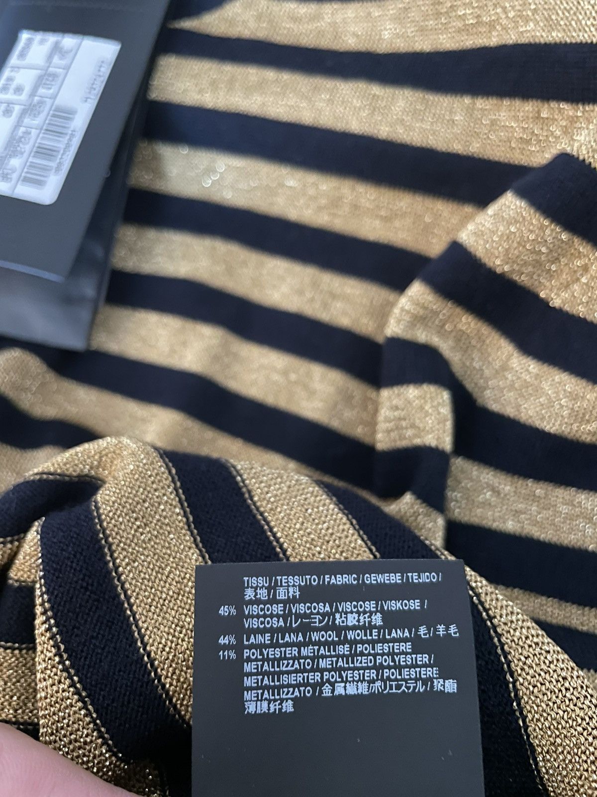 Hedi Slimane × Saint Laurent Paris × Yves Saint Laurent $1,250 Value New Runway Limited Edition Gold Striped Shirt Size US XL / EU 56 / 4 - 15 Thumbnail