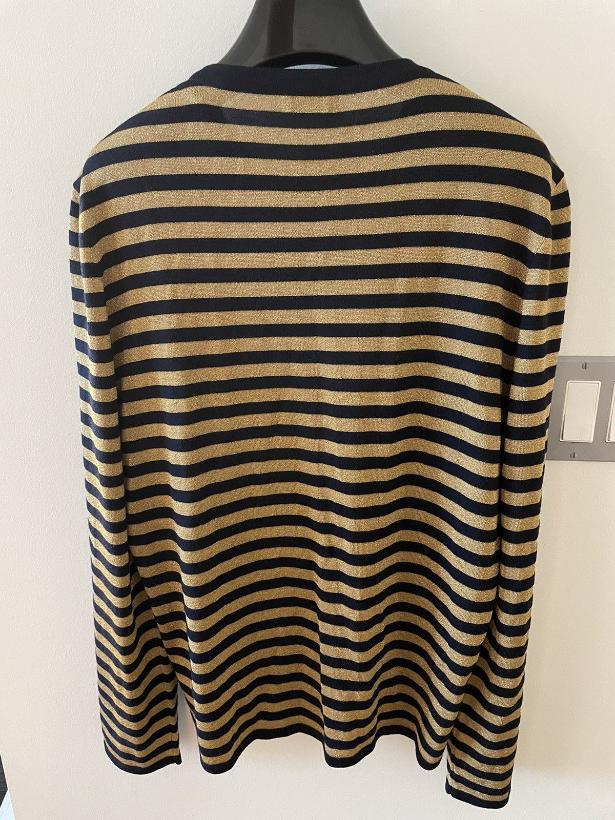 Hedi Slimane × Saint Laurent Paris × Yves Saint Laurent $1,250 Value New Runway Limited Edition Gold Striped Shirt Size US XL / EU 56 / 4 - 5 Thumbnail