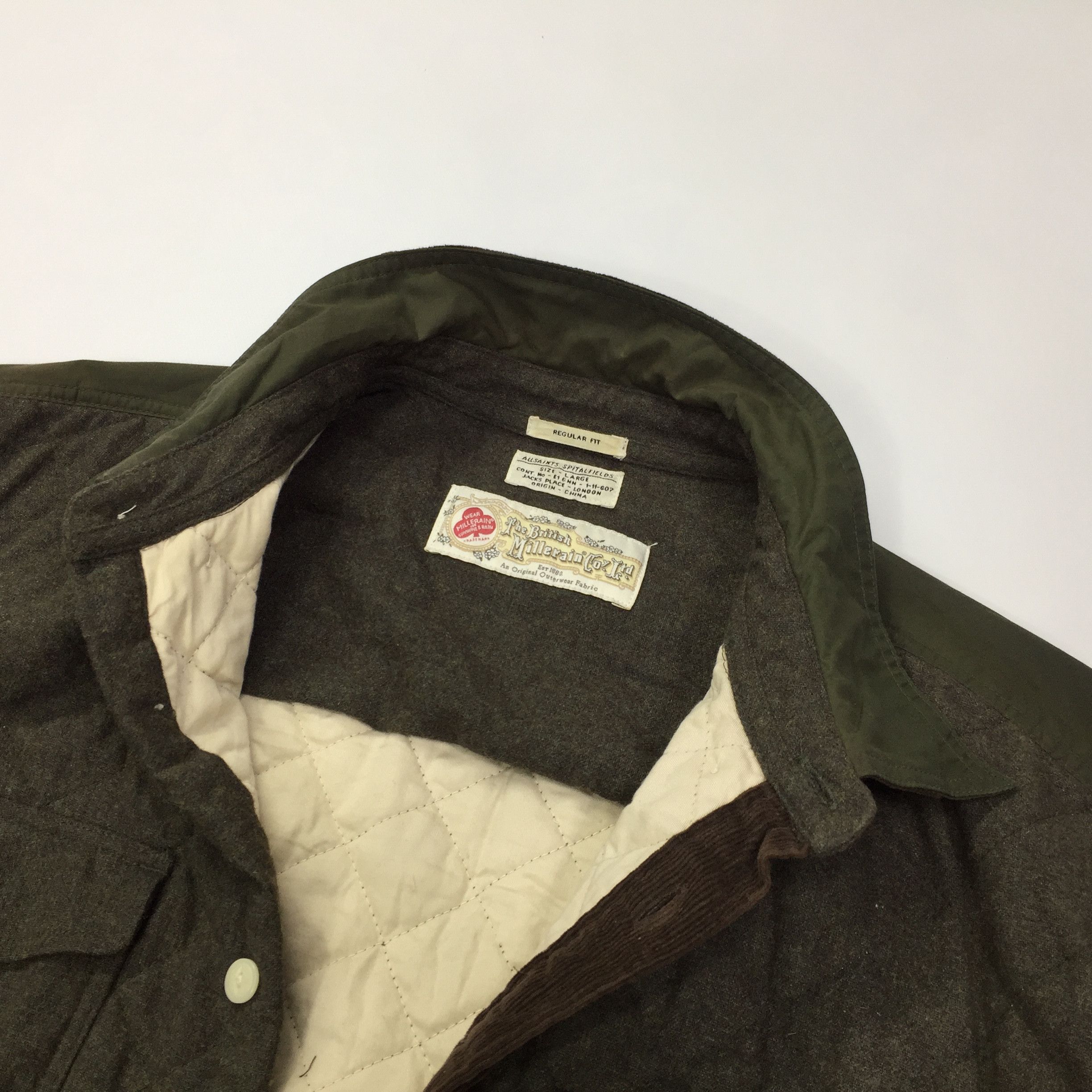 Allsaints Allsaints Gamekeeper Quilted Wool Viscose Shirt Size US L / EU 52-54 / 3 - 5 Thumbnail