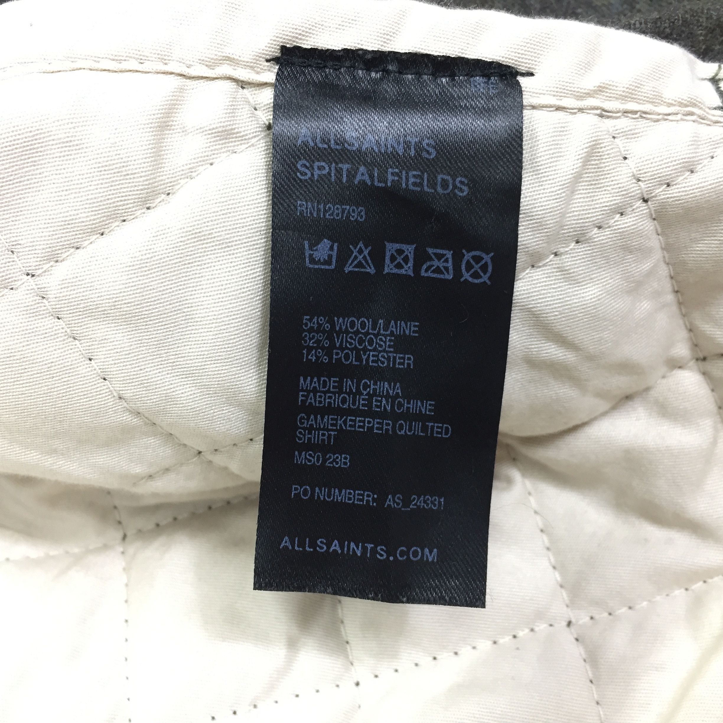 Allsaints Allsaints Gamekeeper Quilted Wool Viscose Shirt Size US L / EU 52-54 / 3 - 8 Thumbnail