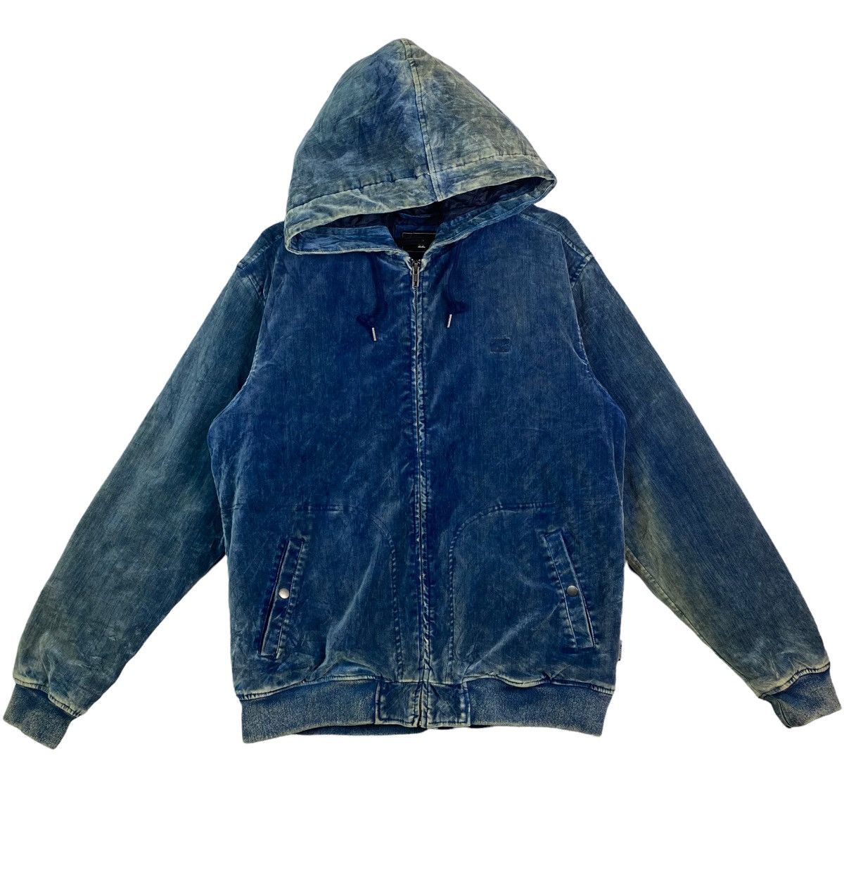 Billabong × Velvet × Vintage Rare BILLABONG velvet hooded jacket with humor word printed Size US L / EU 52-54 / 3 - 2 Thumbnail