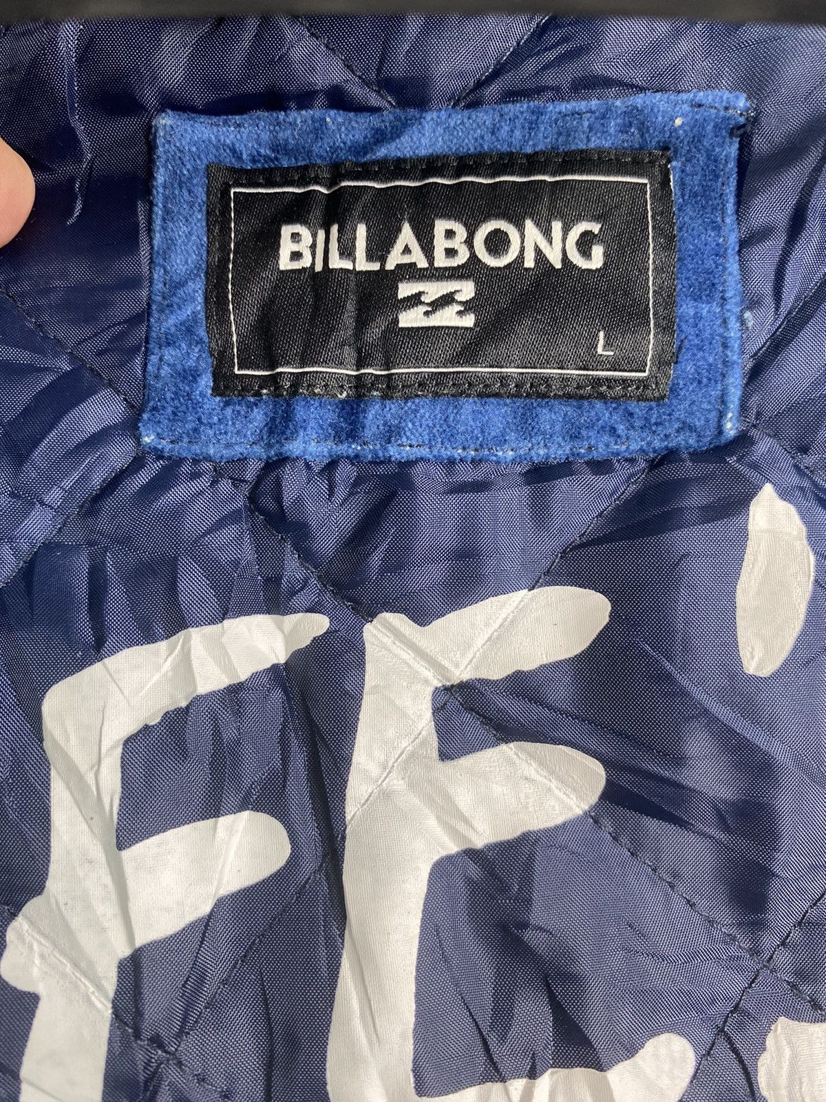 Billabong × Velvet × Vintage Rare BILLABONG velvet hooded jacket with humor word printed Size US L / EU 52-54 / 3 - 7 Thumbnail