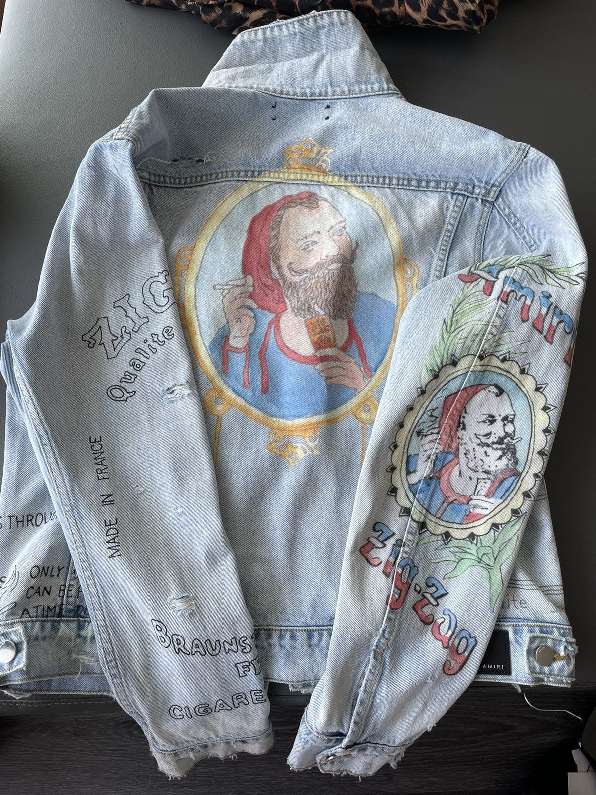 Amiri $1,900 Value Runway Limited Zig Zag Denim Trucker Jacket Size US M / EU 48-50 / 2 - 8 Thumbnail