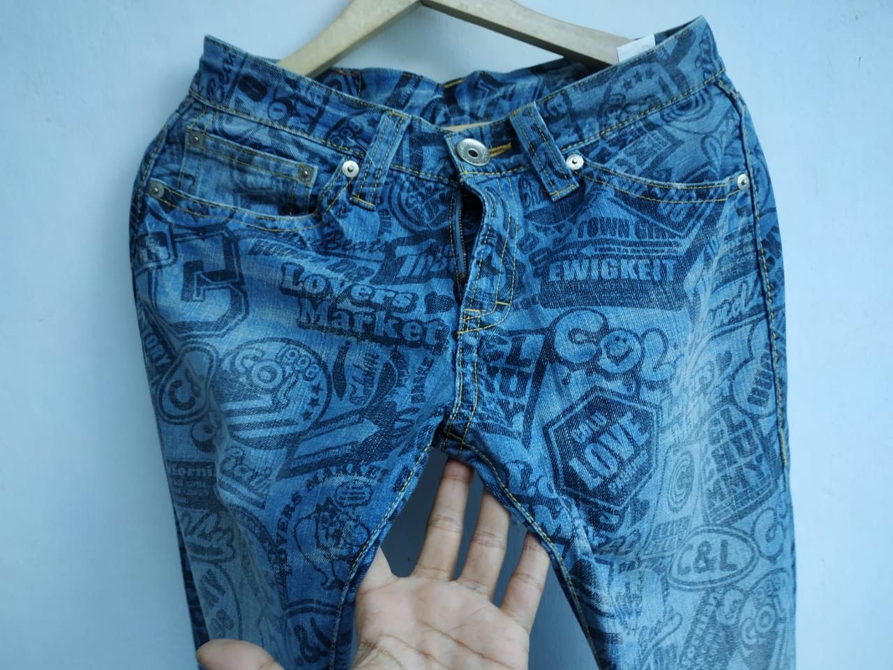 Beauty Beast × If Six Was Nine × Japanese Brand Co & Lu Japan, Allover Print Jeans Size US 30 / EU 46 - 10 Thumbnail