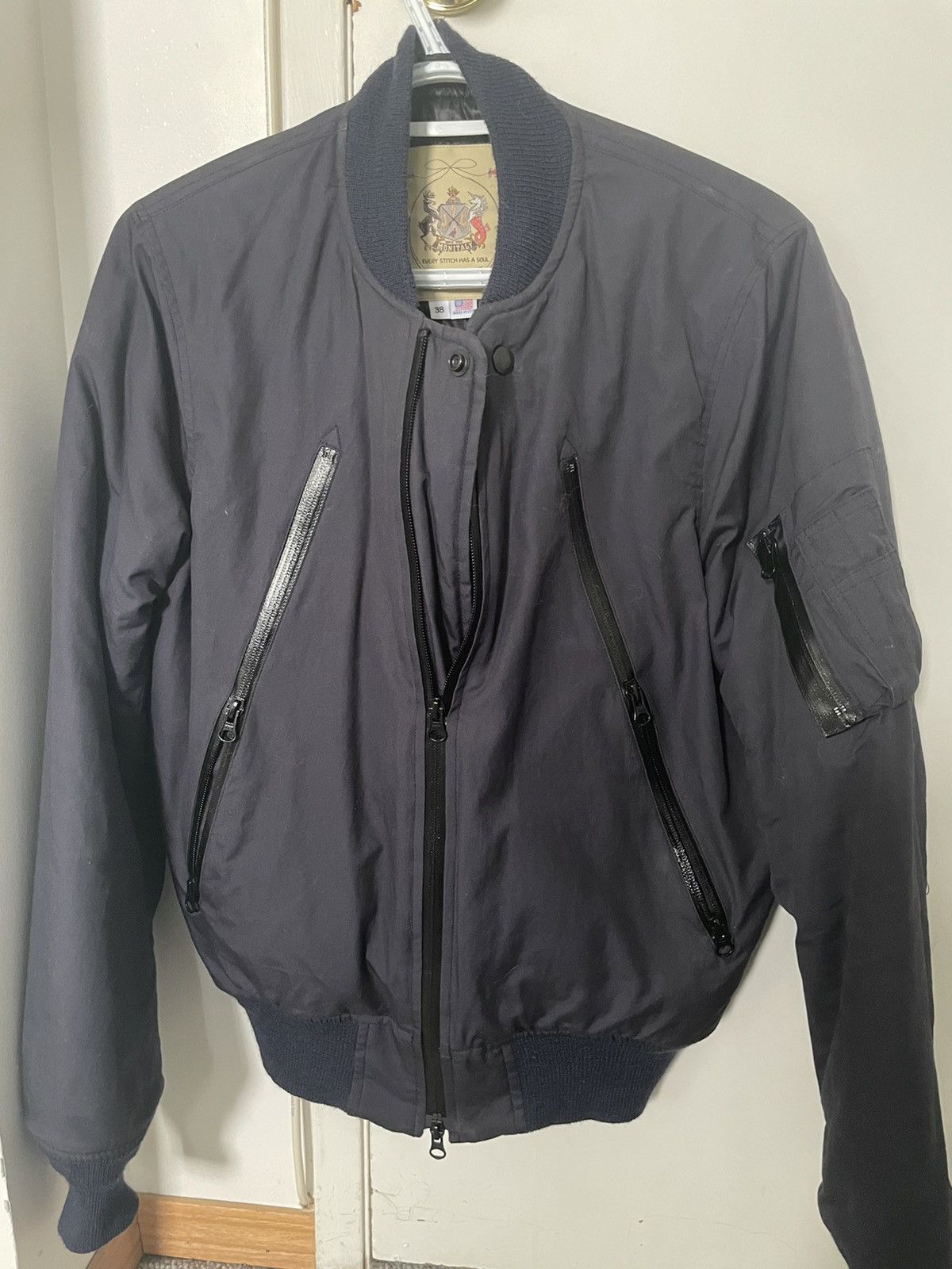 Monitaly Monitaly Brown Military Bomber Puffer Jacket | Grailed