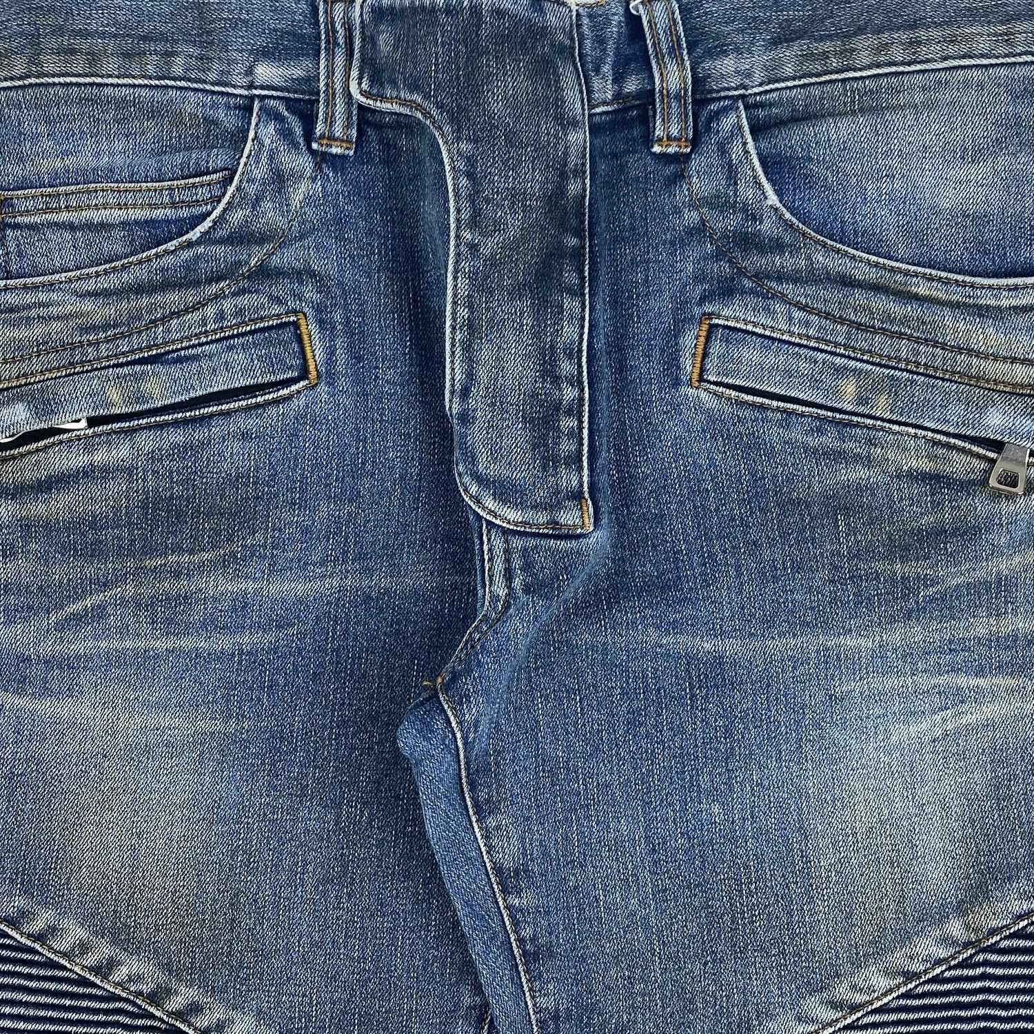 Balmain Balmain Blue Biker Jeans Size US 29 - 5 Thumbnail