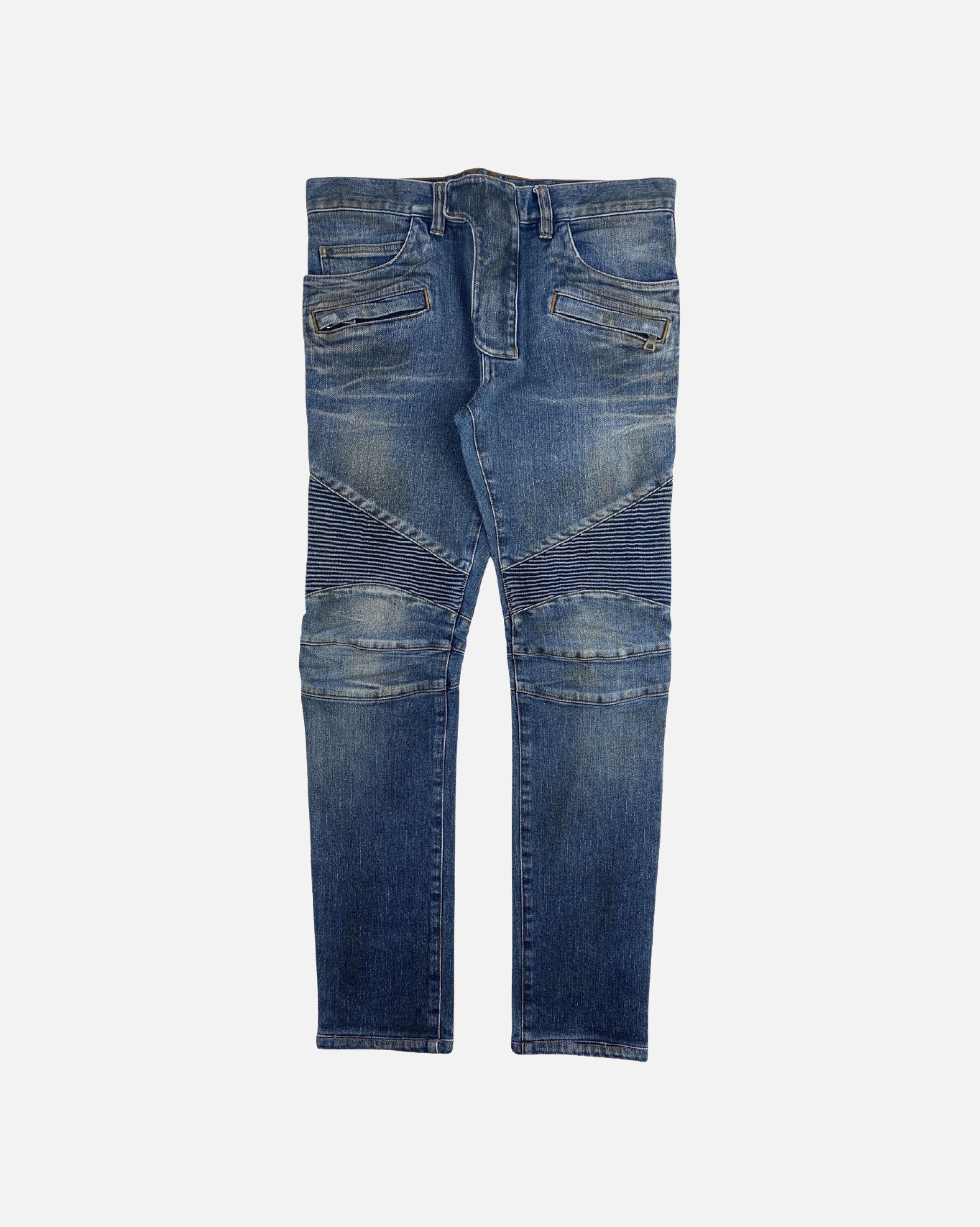 Balmain Blue Biker Jeans