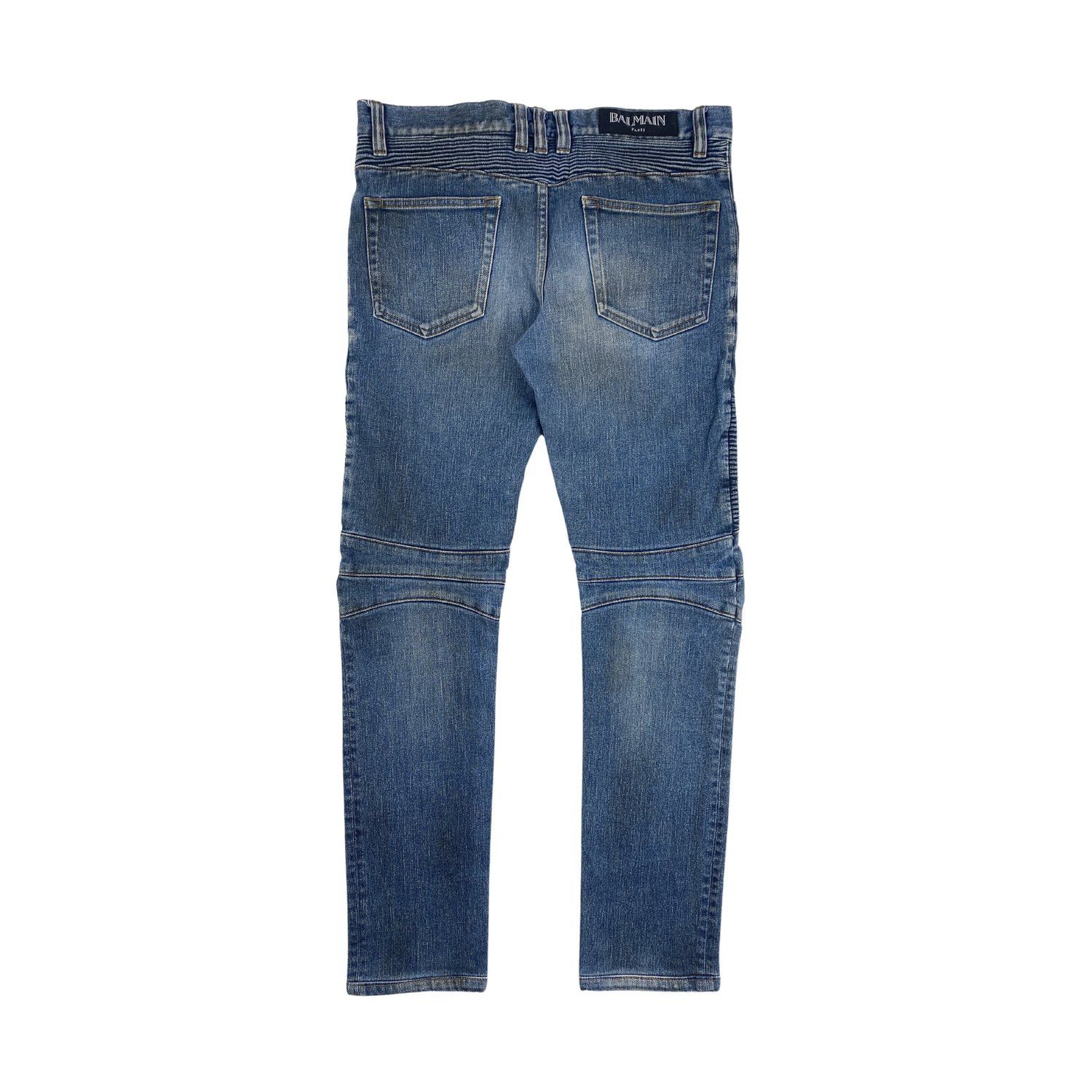 Balmain Balmain Blue Biker Jeans Size US 29 - 3 Thumbnail
