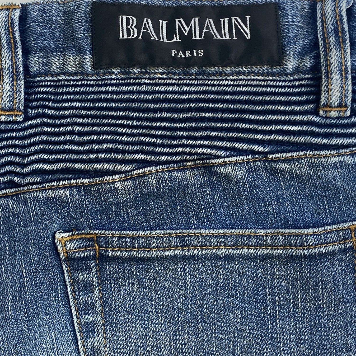 Balmain Balmain Blue Biker Jeans Size US 29 - 7 Thumbnail