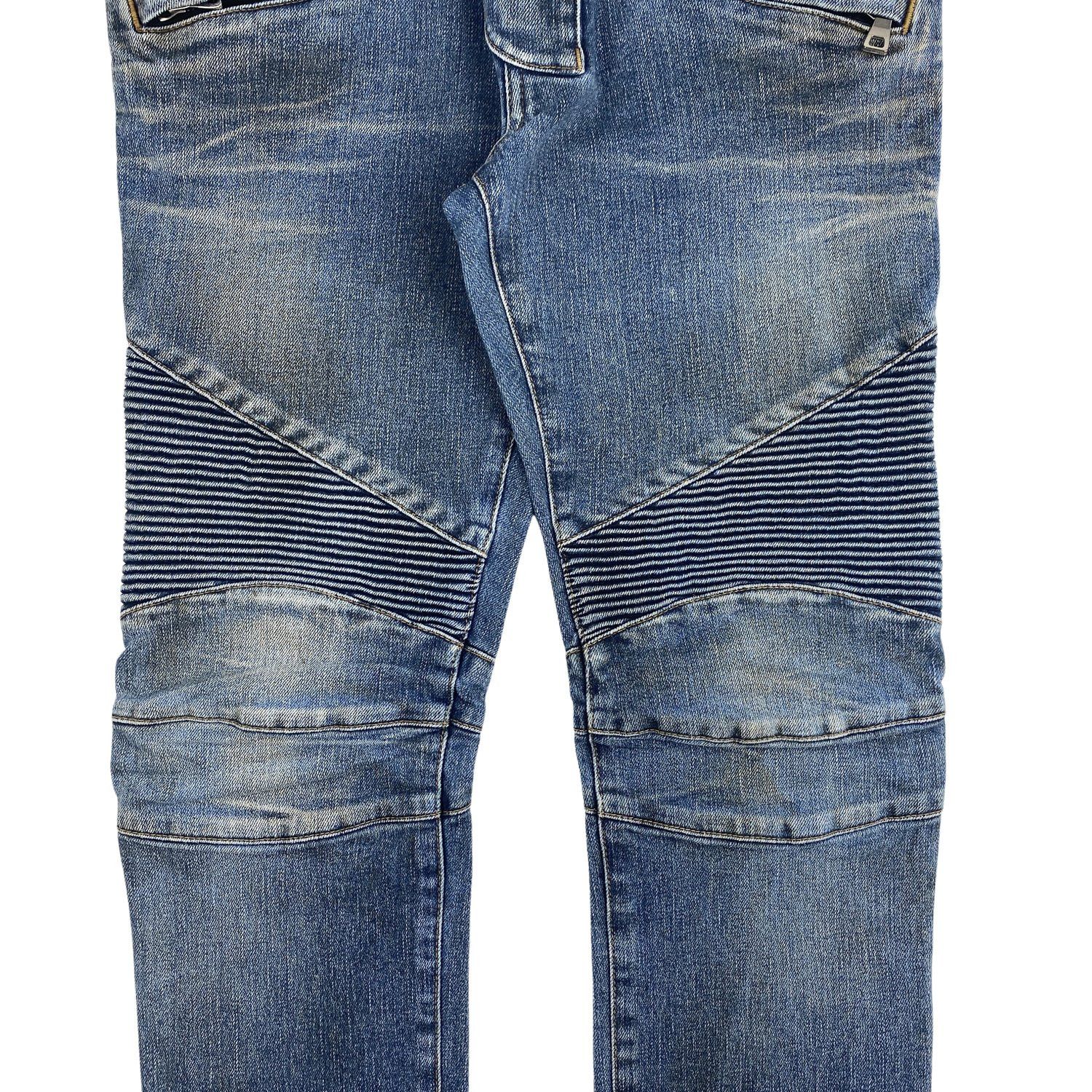 Balmain Balmain Blue Biker Jeans Size US 29 - 4 Thumbnail