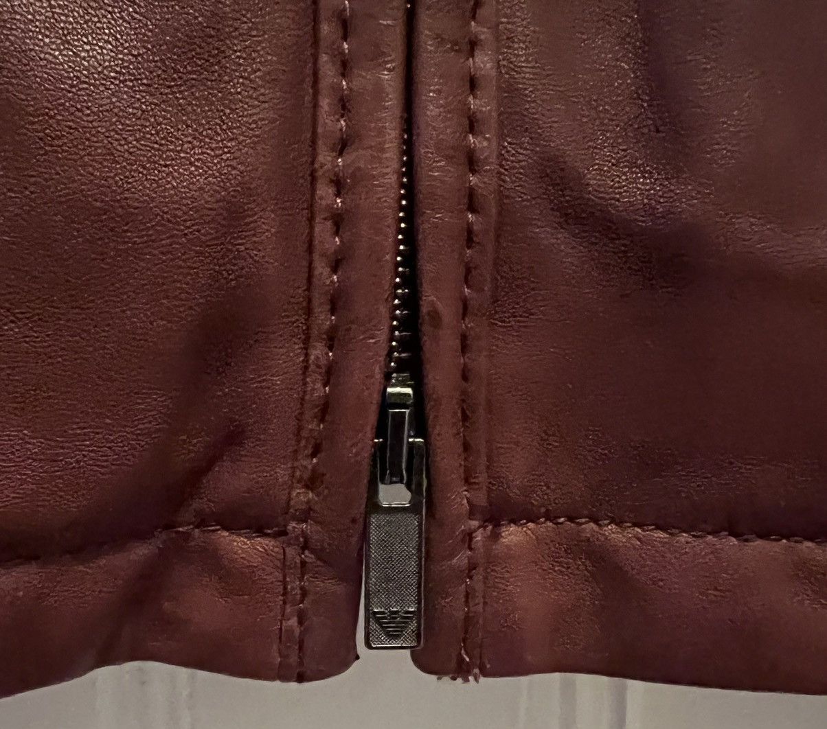 Designer × Emporio Armani Authentic Emporio Armani Jeans burgundy leather jacket XXL Size US XXL / EU 58 / 5 - 2 Thumbnail