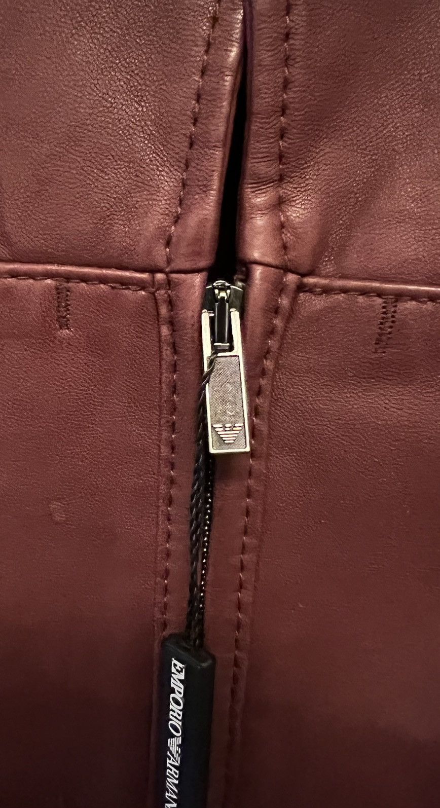 Designer × Emporio Armani Authentic Emporio Armani Jeans burgundy leather jacket XXL Size US XXL / EU 58 / 5 - 3 Thumbnail