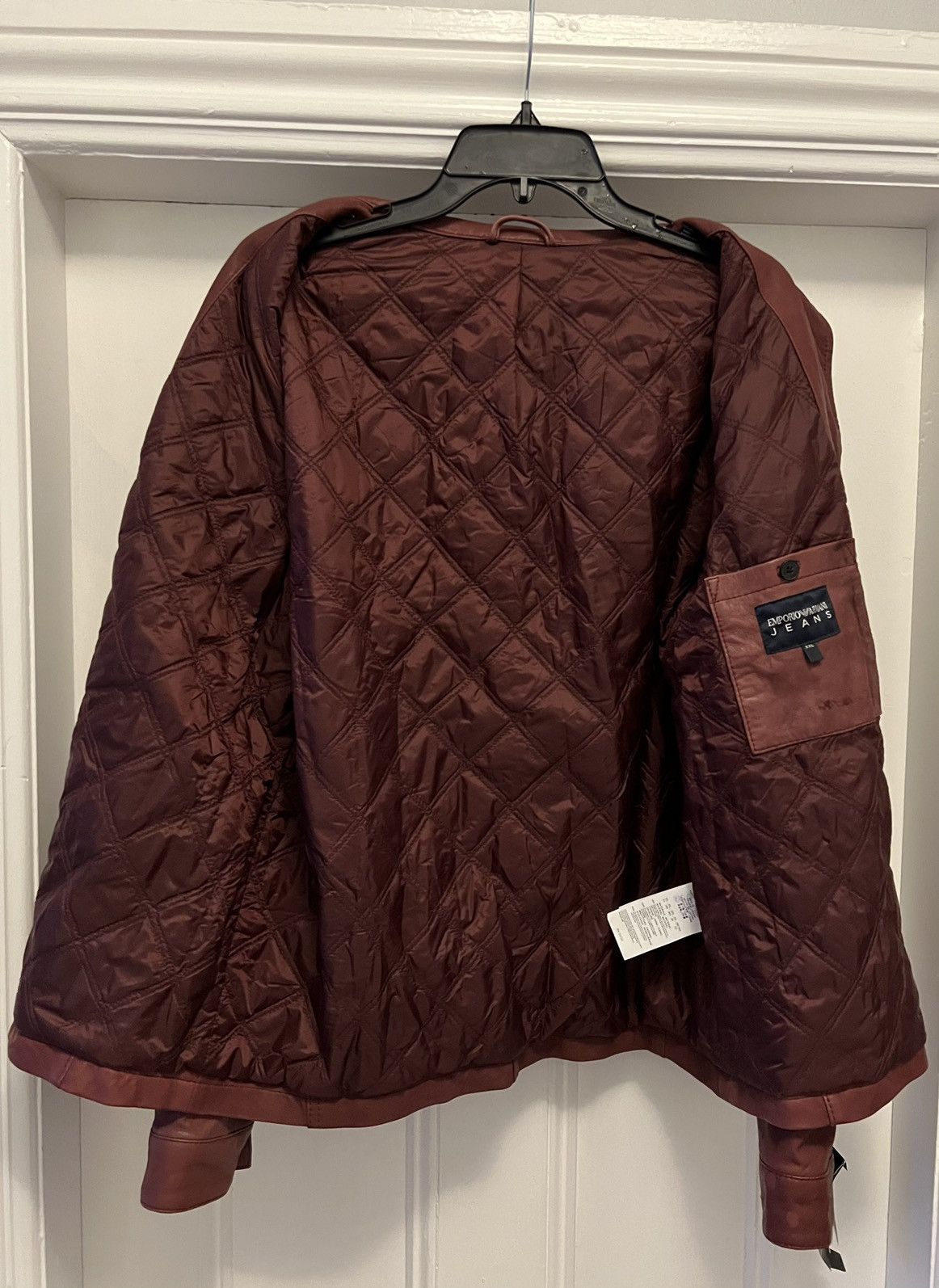 Designer × Emporio Armani Authentic Emporio Armani Jeans burgundy leather jacket XXL Size US XXL / EU 58 / 5 - 5 Thumbnail