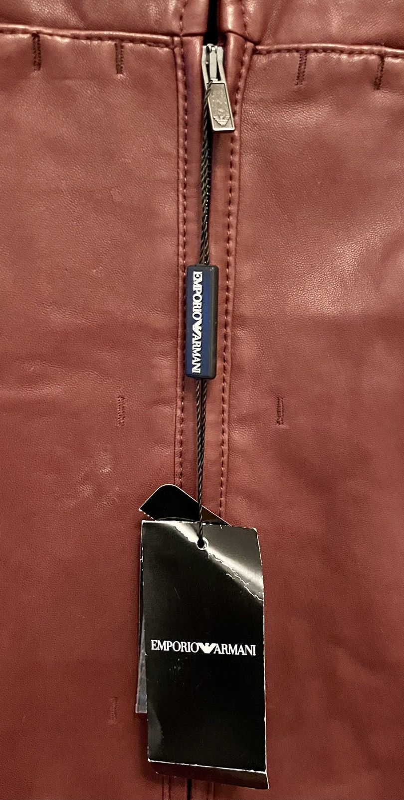 Designer × Emporio Armani Authentic Emporio Armani Jeans burgundy leather jacket XXL Size US XXL / EU 58 / 5 - 4 Thumbnail