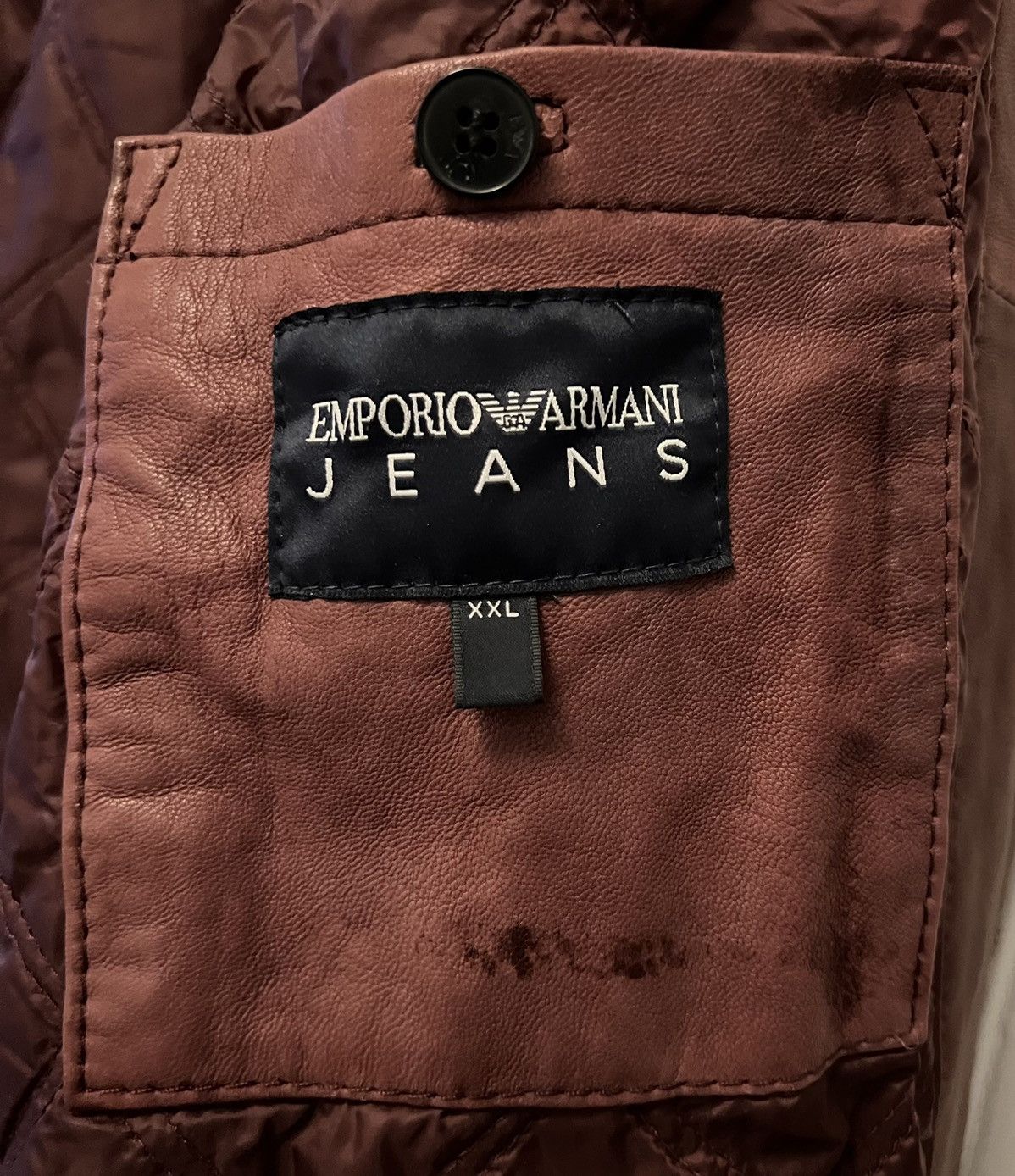 Designer × Emporio Armani Authentic Emporio Armani Jeans burgundy leather jacket XXL Size US XXL / EU 58 / 5 - 6 Thumbnail