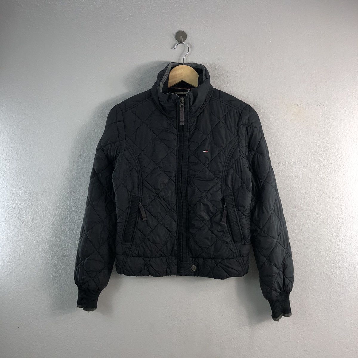 Hilfiger Denim Quilted Puffer Zipper Light Bomber Jacket