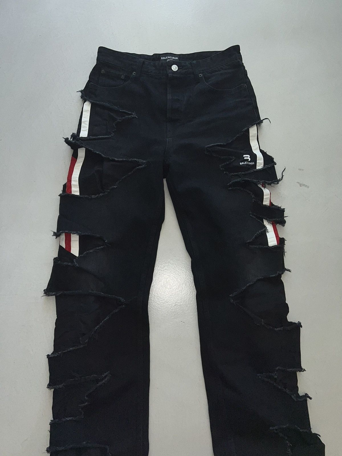 Balenciaga Balenciaga Slashed Track Pant Jeans | Grailed